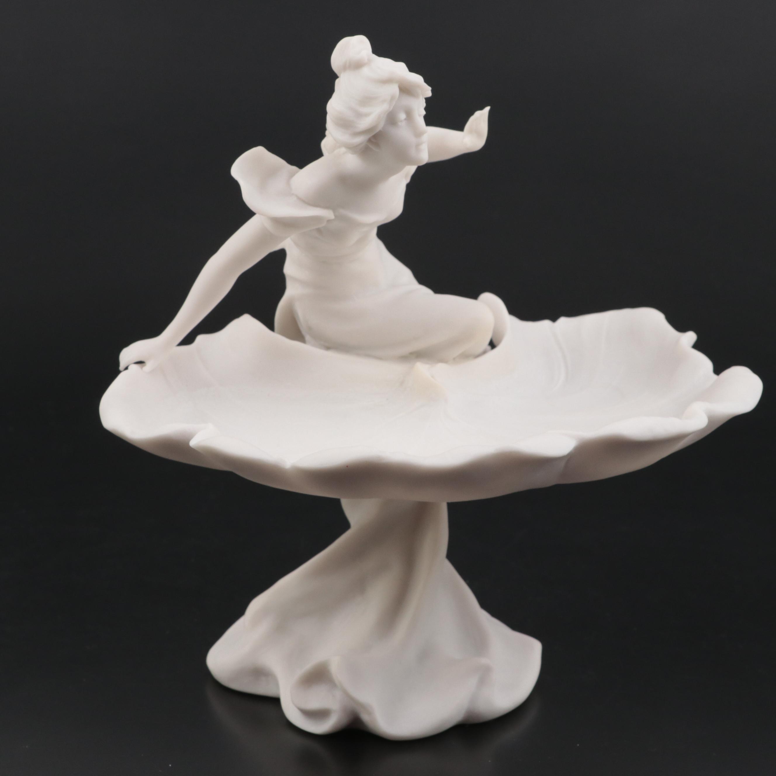 Art Nouveau Style Resin Woman Figurine, Late 20th Century