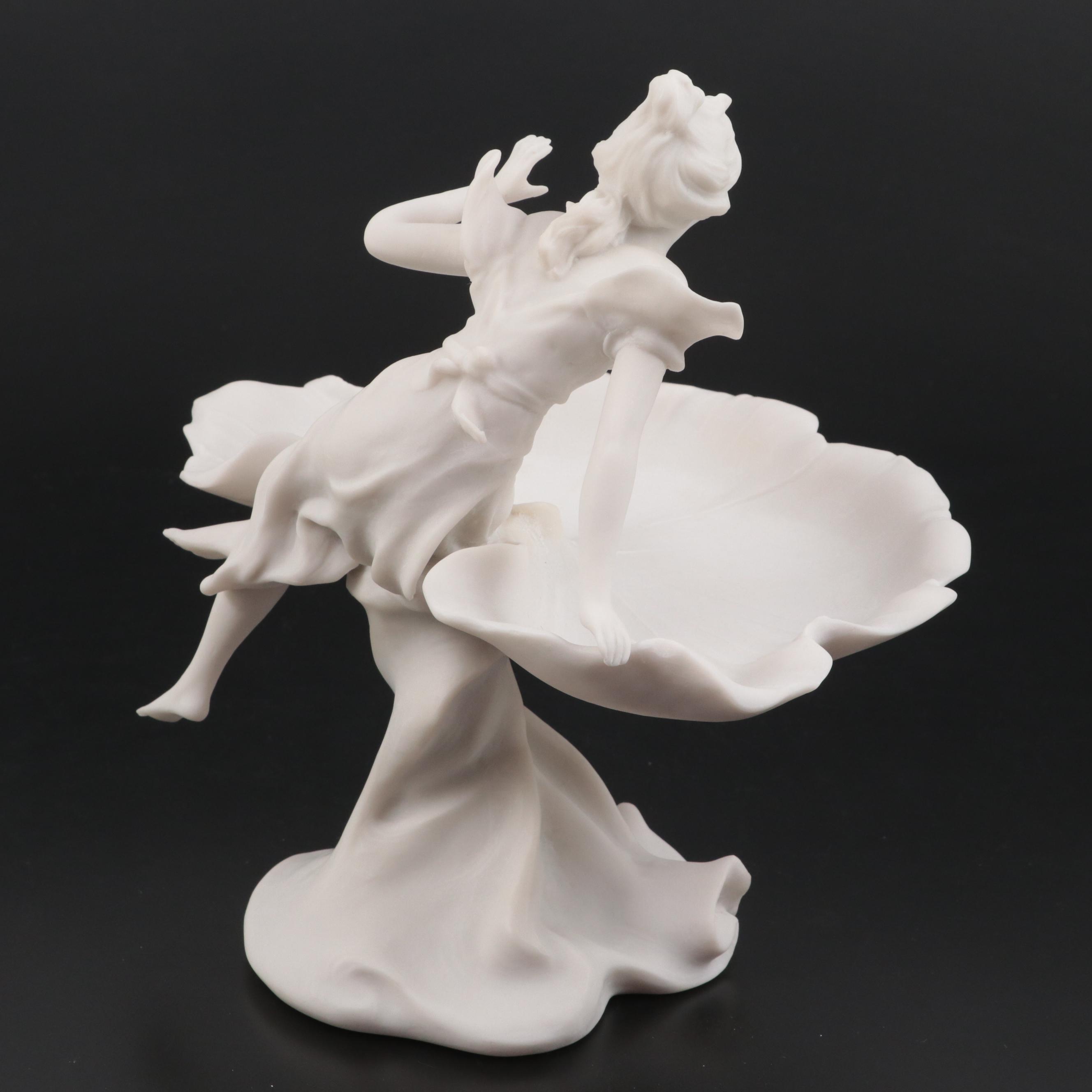 Art Nouveau Style Resin Woman Figurine, Late 20th Century