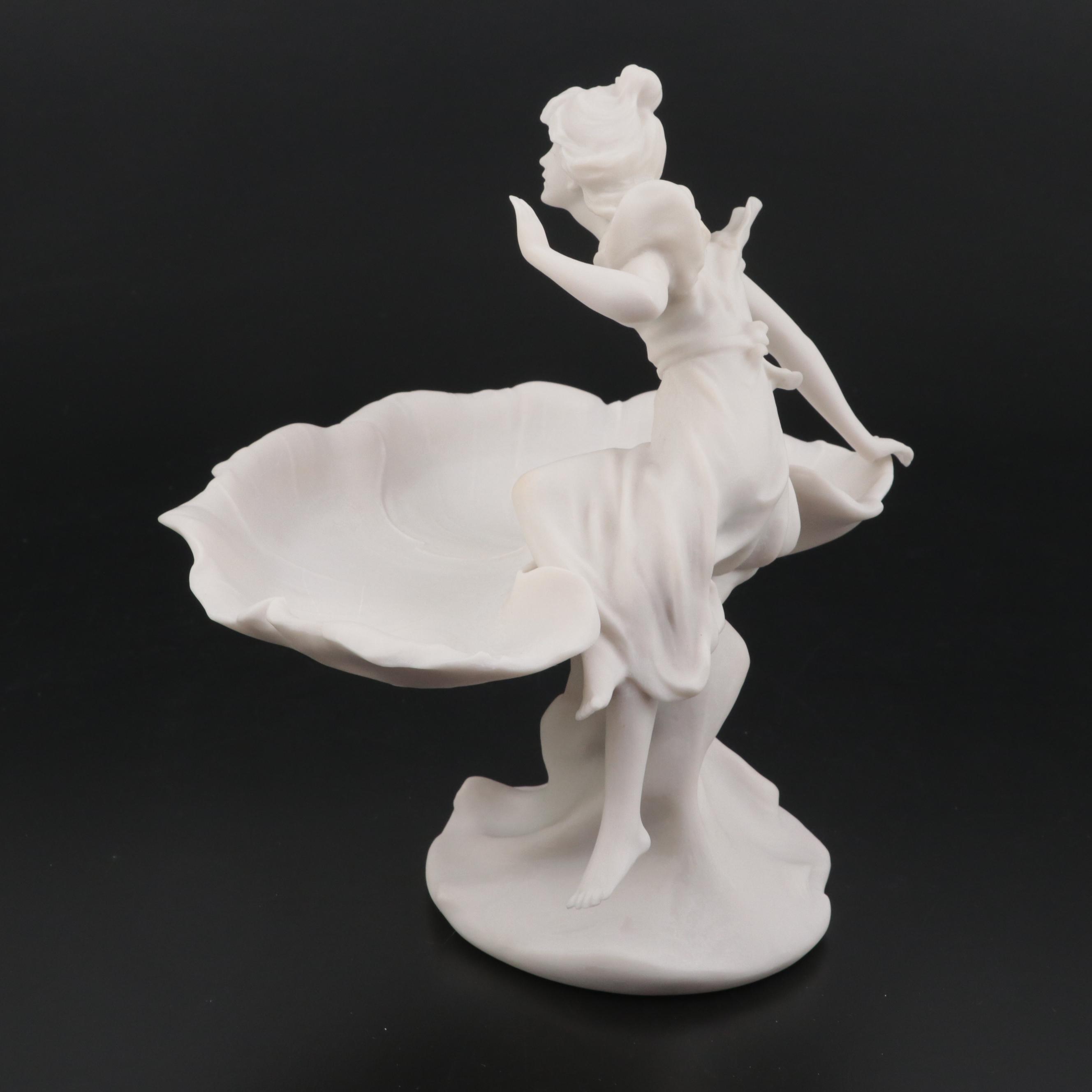 Art Nouveau Style Resin Woman Figurine, Late 20th Century