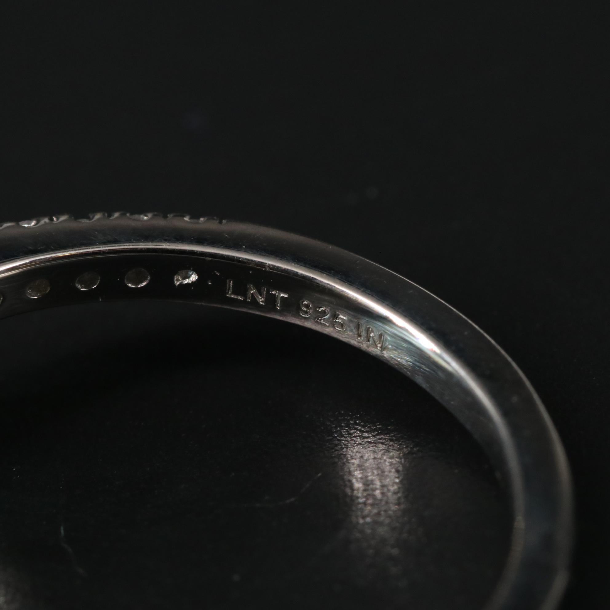 Sterling Aquamarine and Cubic Zirconia Ring