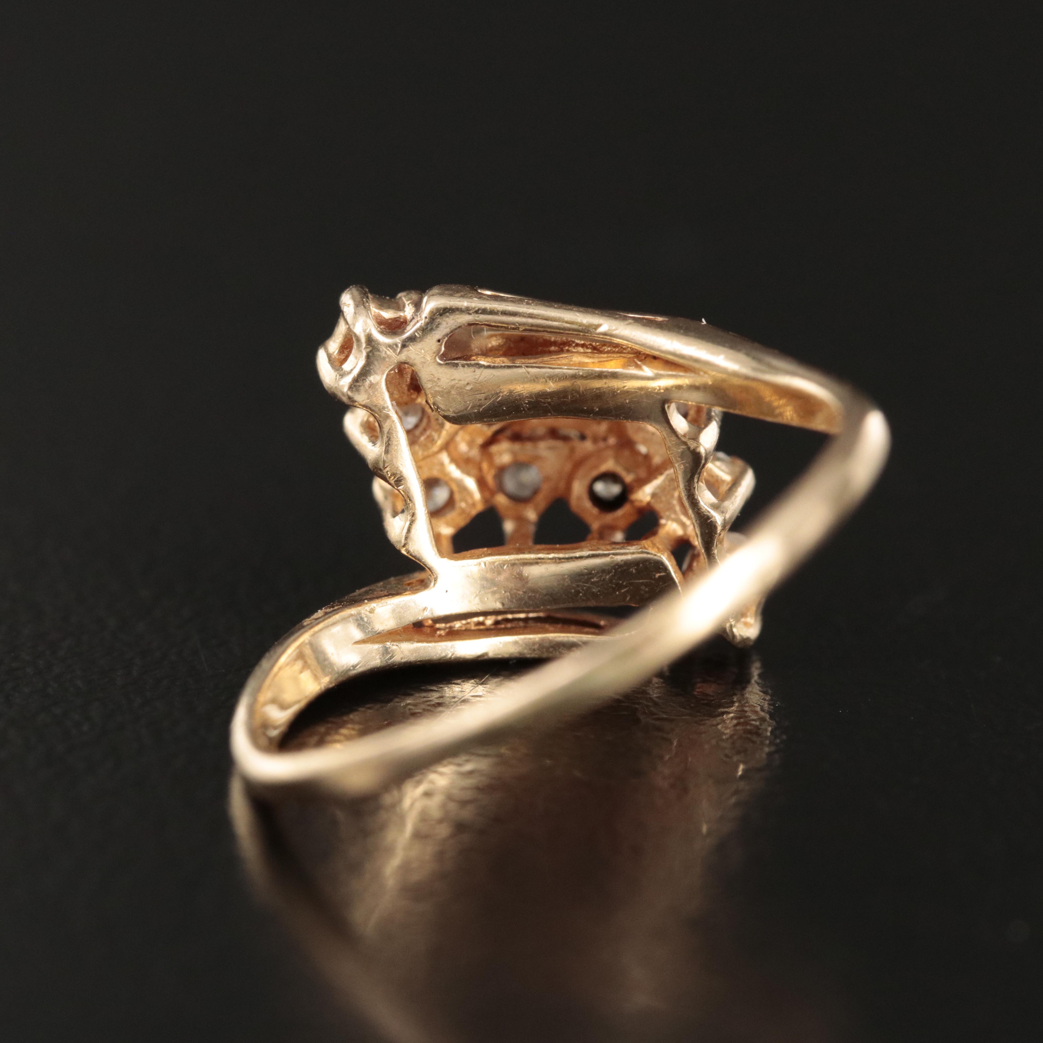 14K 0.40 CTW Diamond Cluster Ring