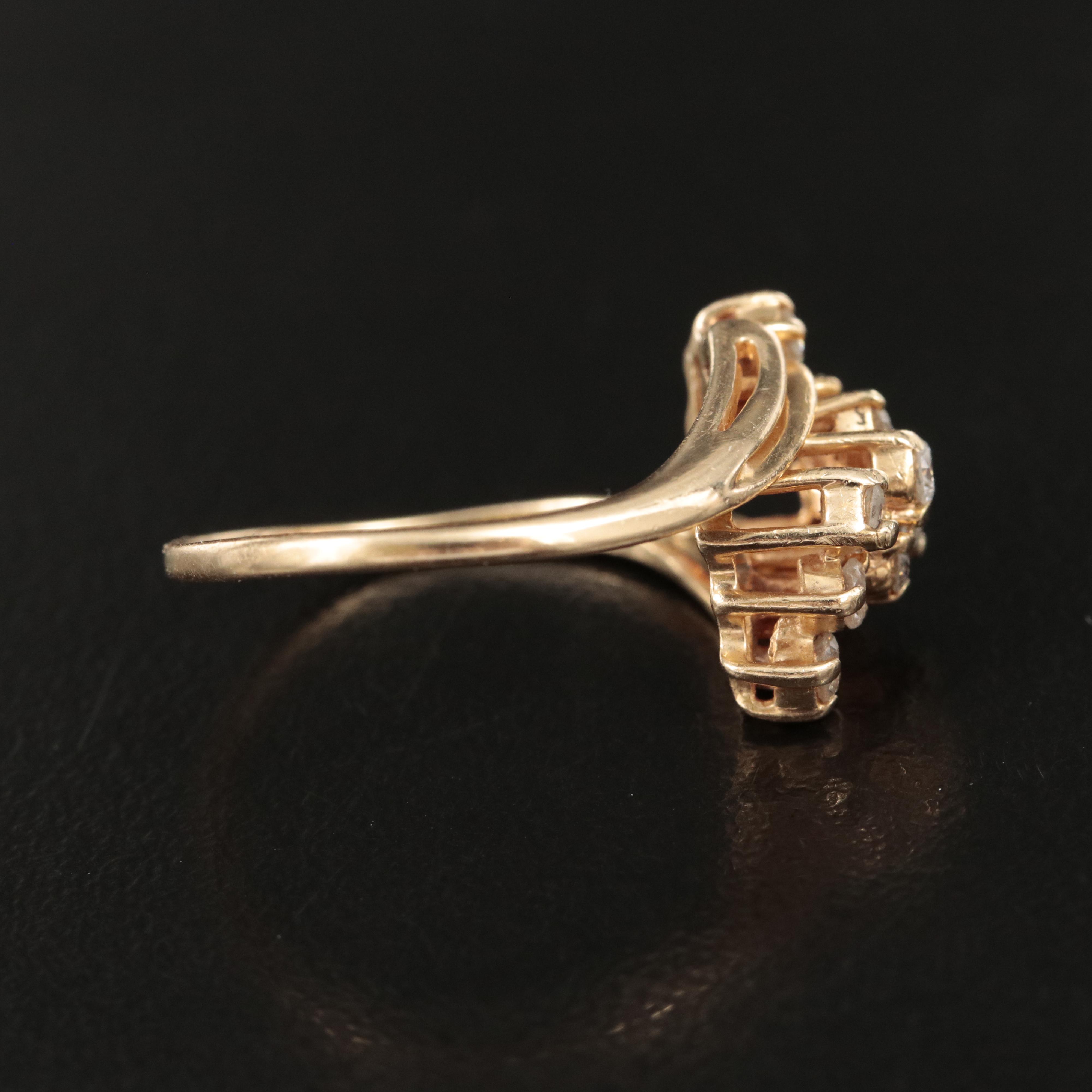 14K 0.40 CTW Diamond Cluster Ring