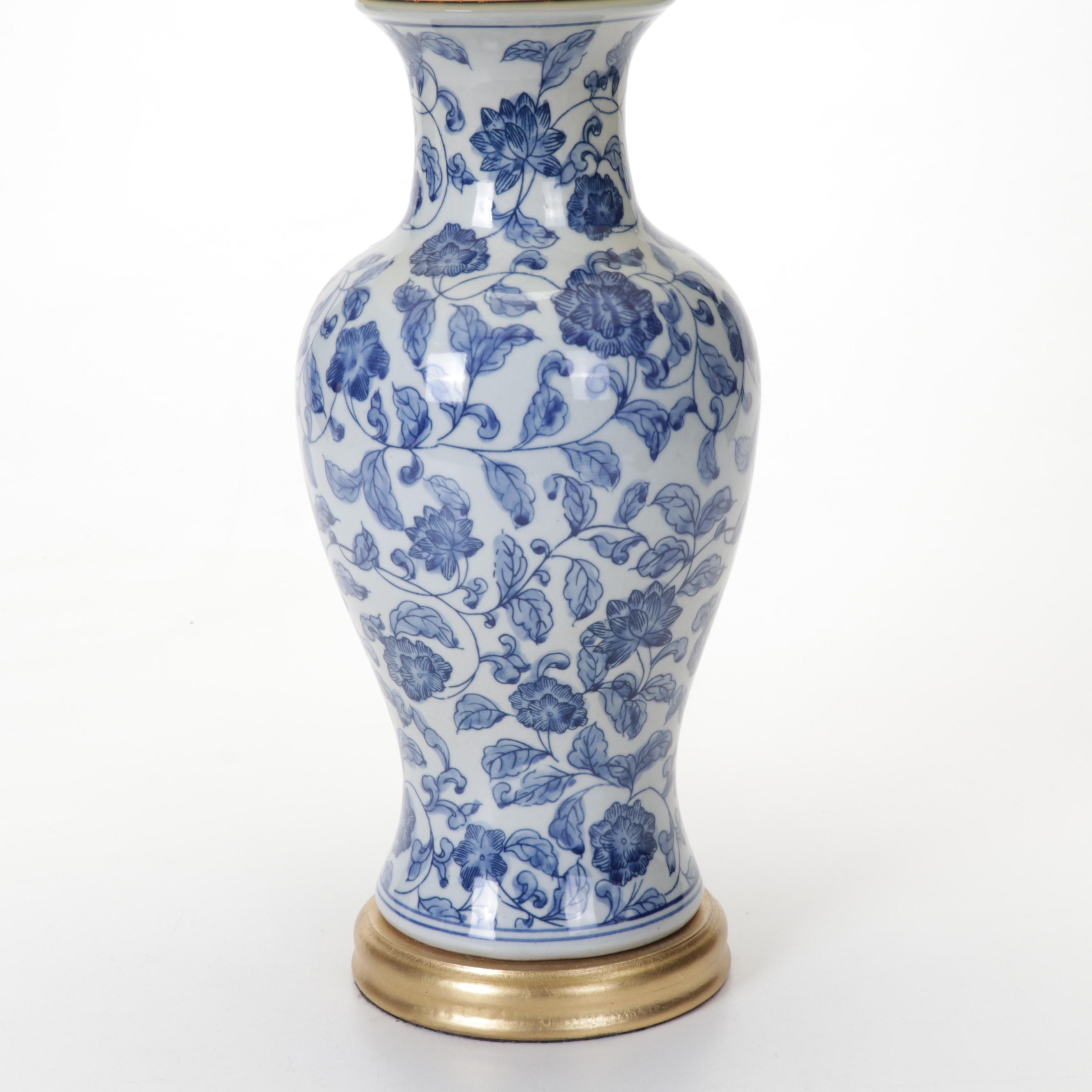 Ralph Lauren Home Blue and White Floral Ceramic Table Lamp