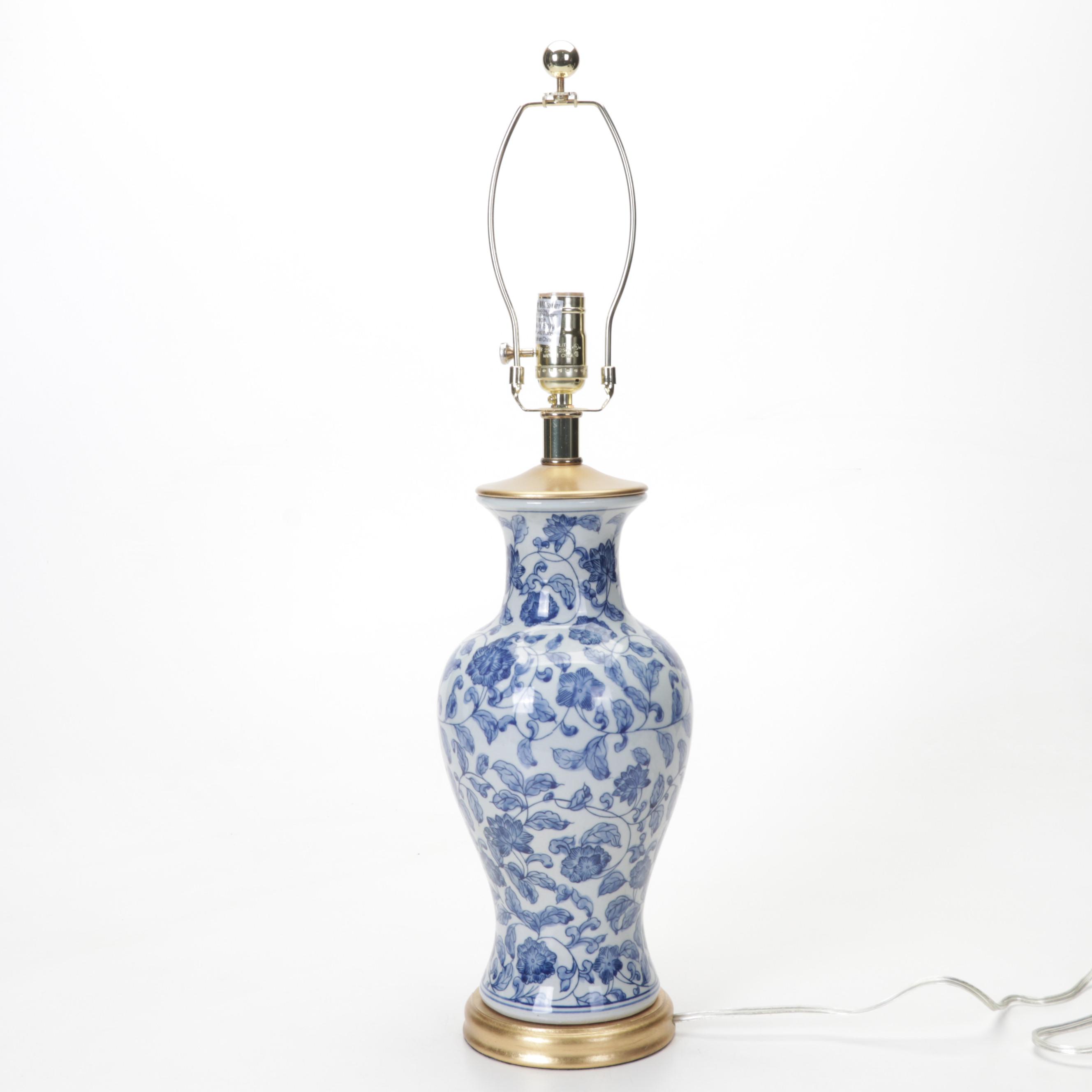 Ralph Lauren Home Blue and White Floral Ceramic Table Lamp
