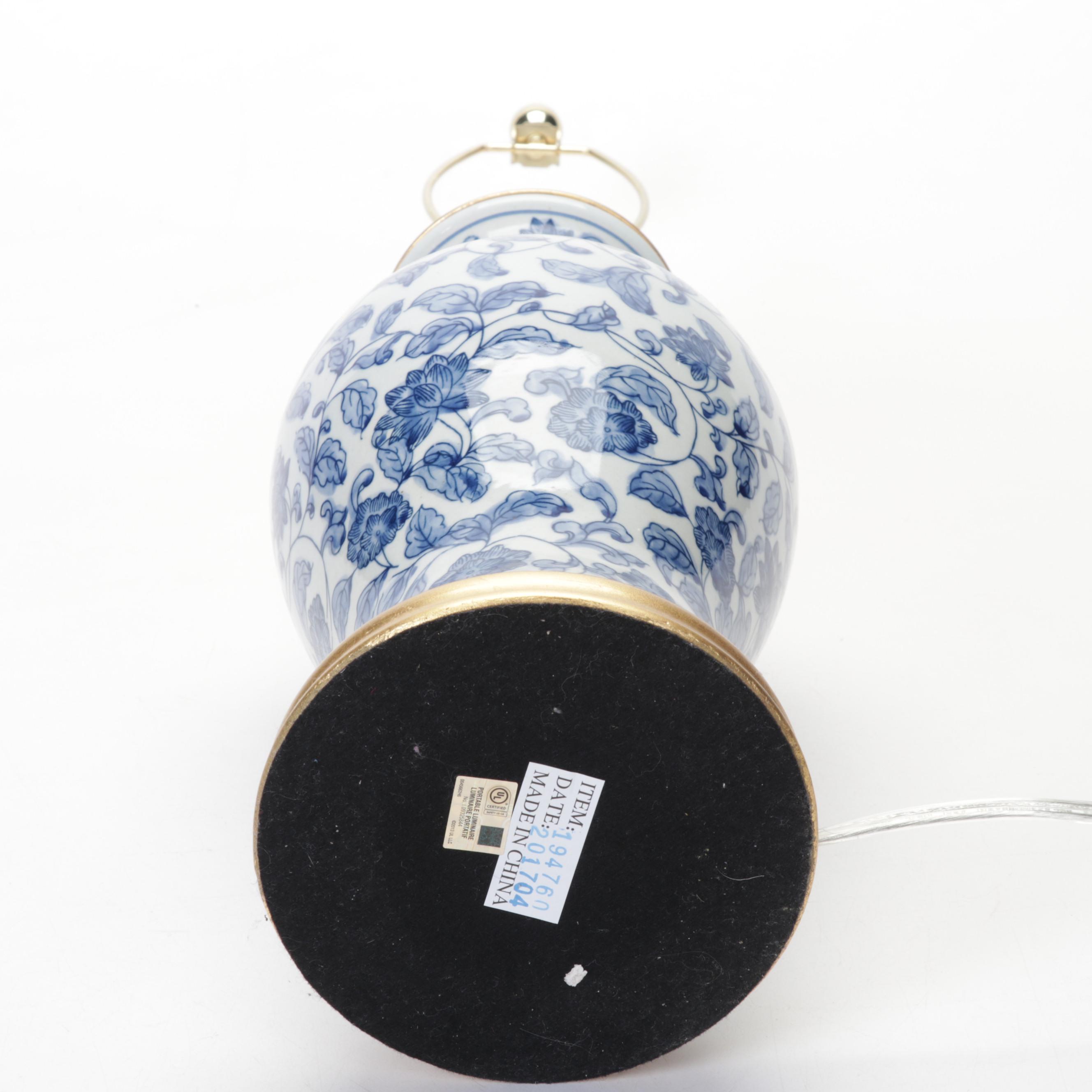 Ralph Lauren Home Blue and White Floral Ceramic Table Lamp