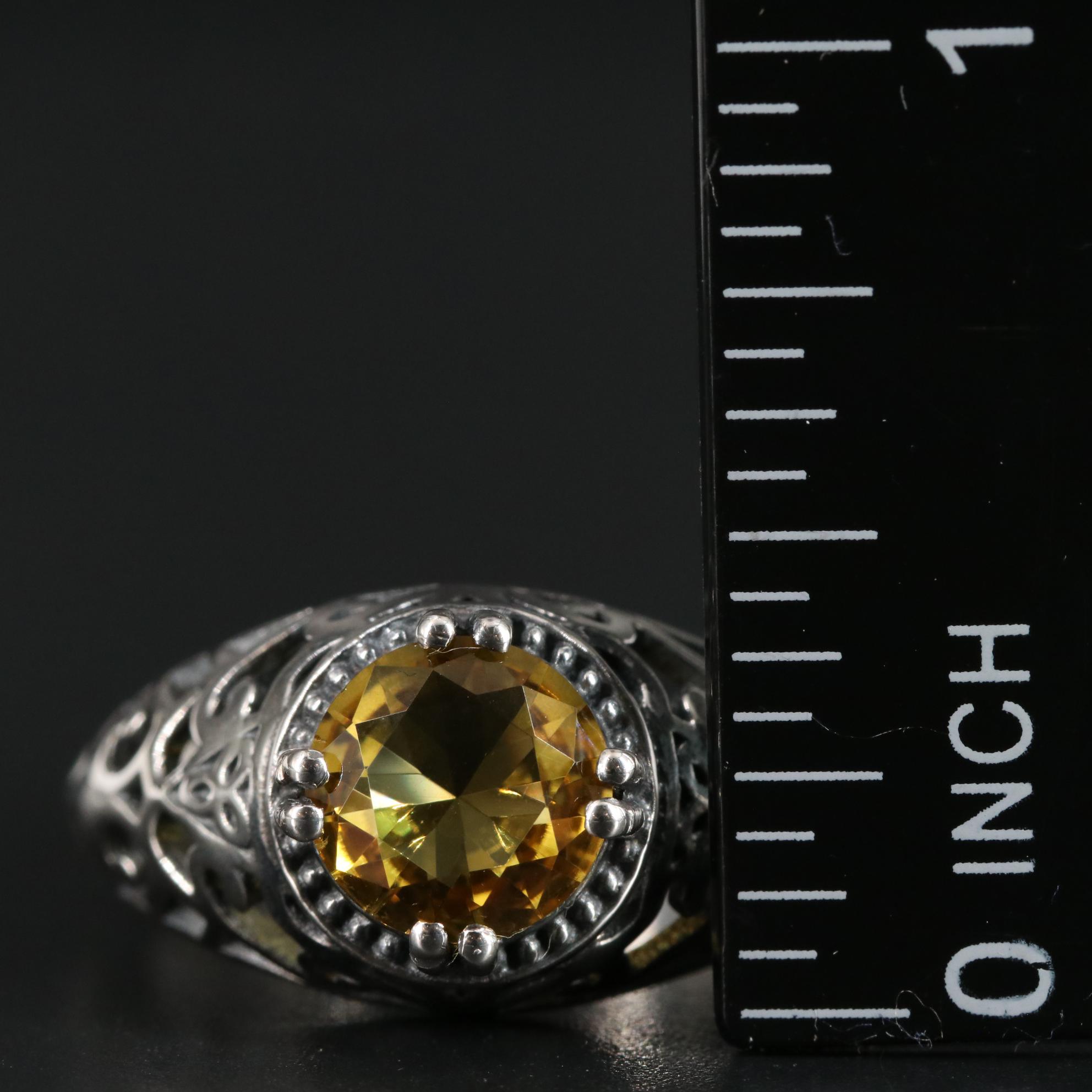Sterling Citrine Ring