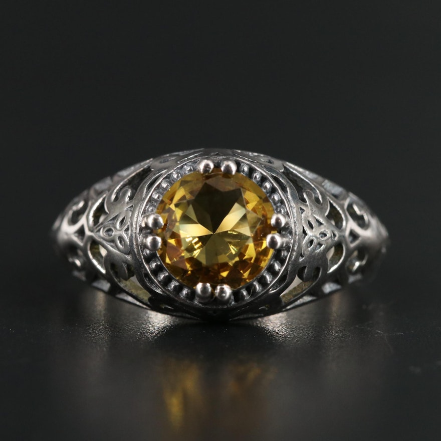 Sterling Citrine Ring