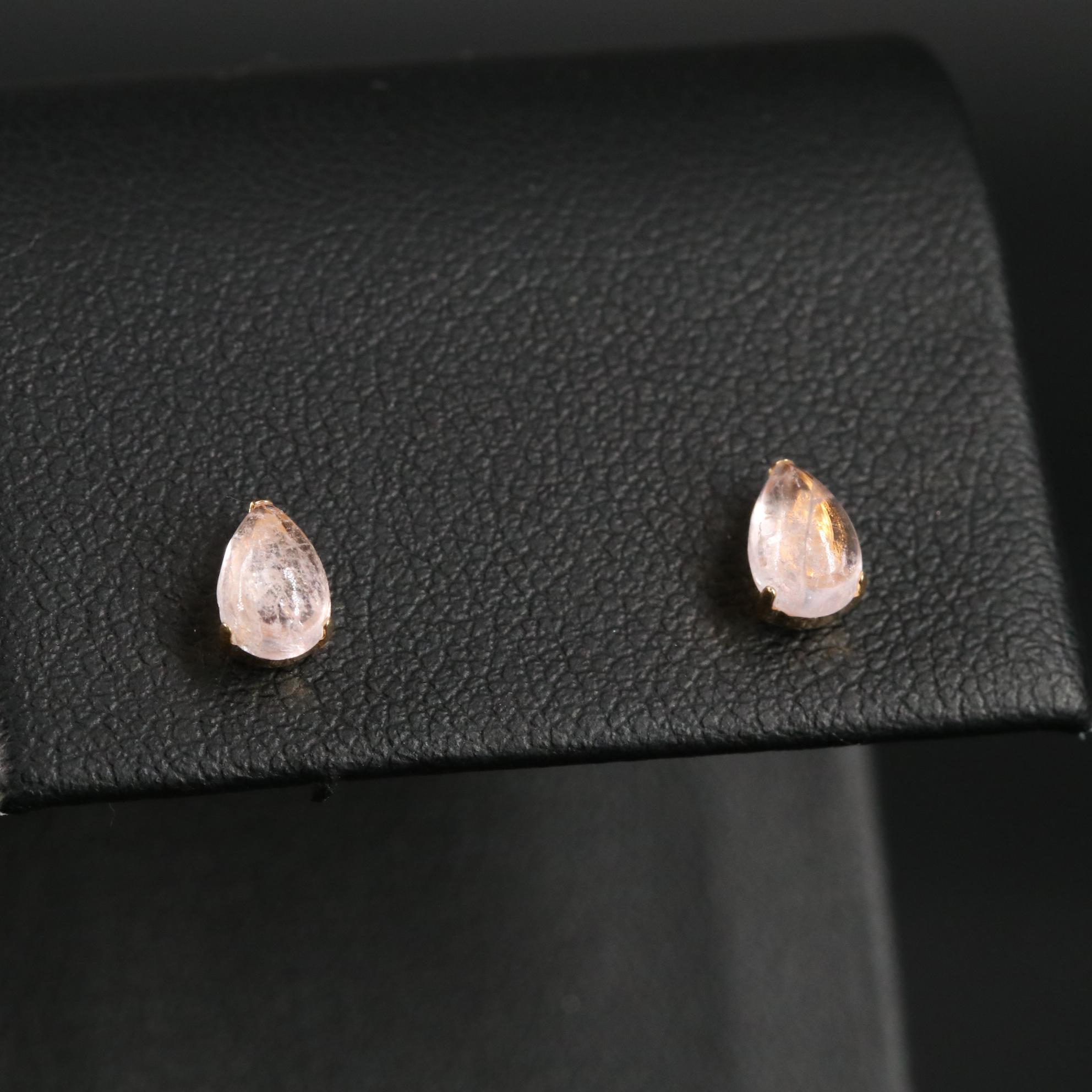 18K Morganite Stud Earrings