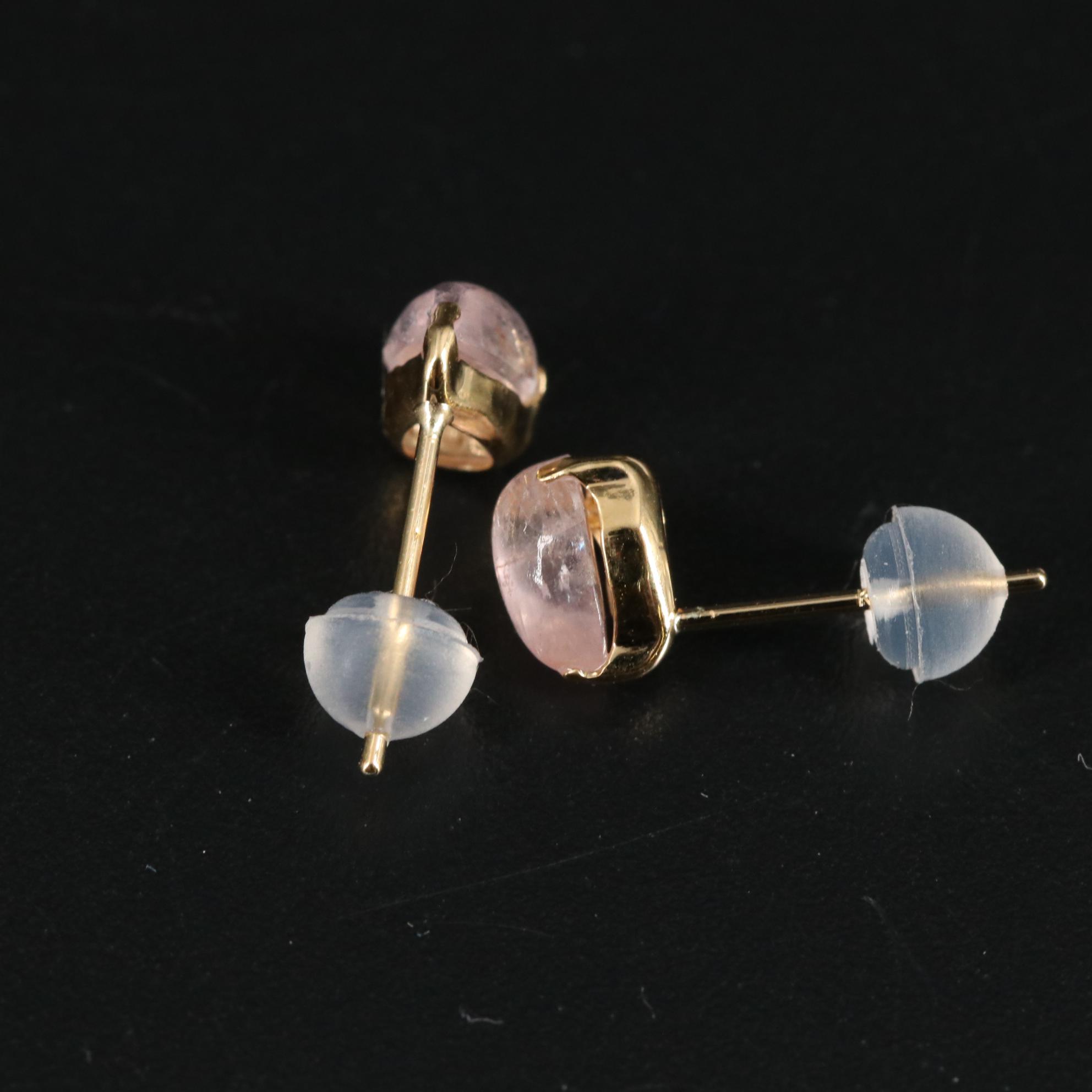 18K Morganite Stud Earrings