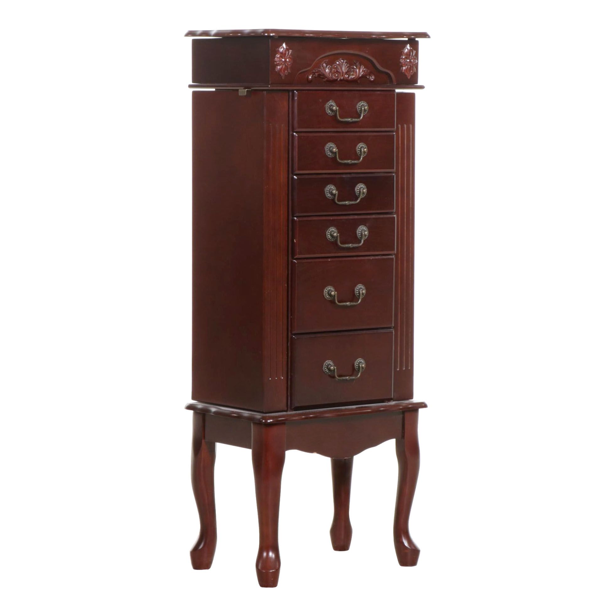 Mahogany Finished Jewelry Chest, 21st Century