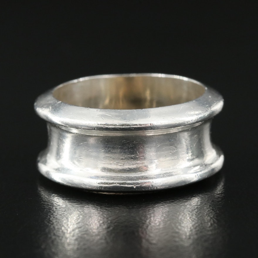 Sterling Beveled Cigar Band Ring