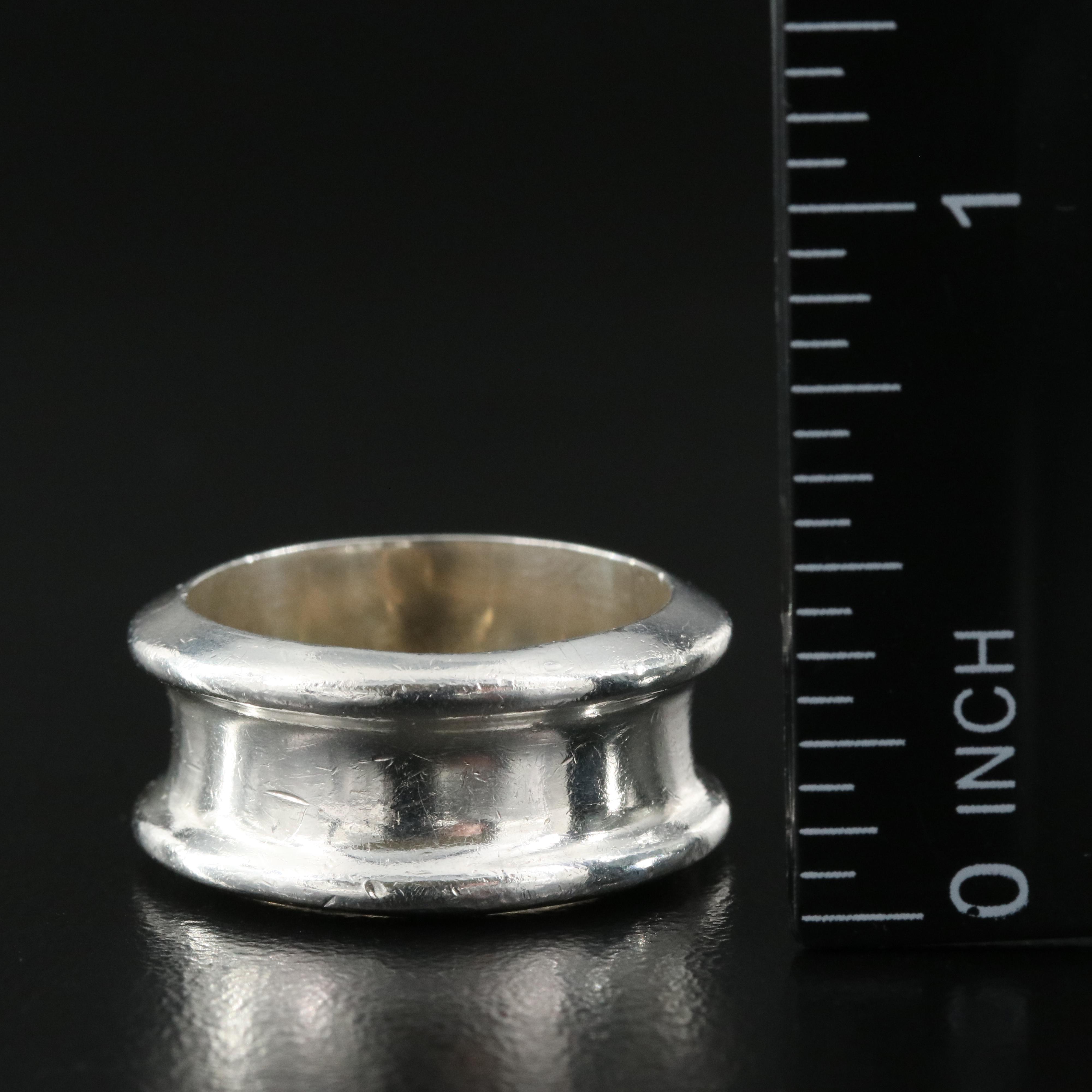 Sterling Beveled Cigar Band Ring