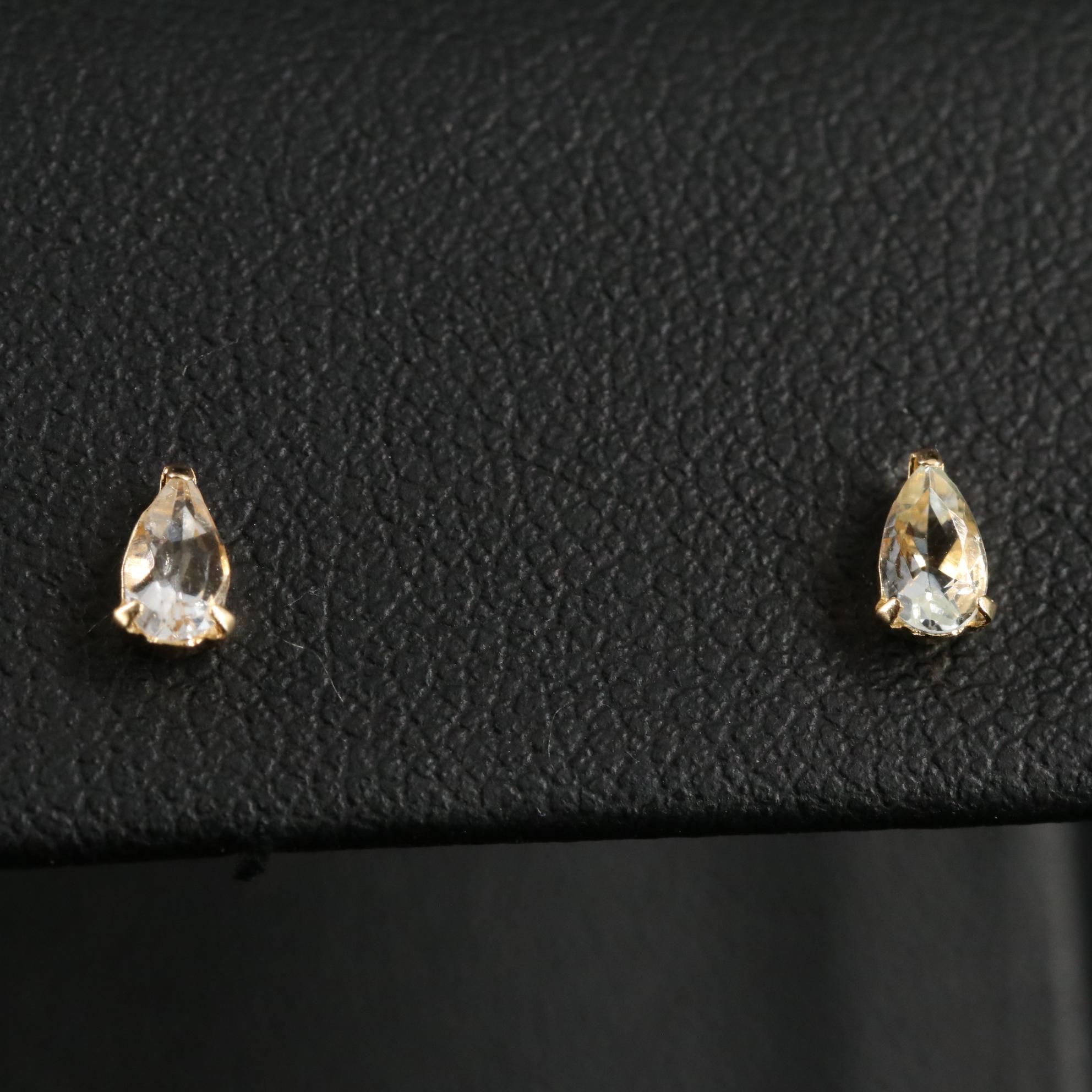 18K Goshenite Stud Earrings