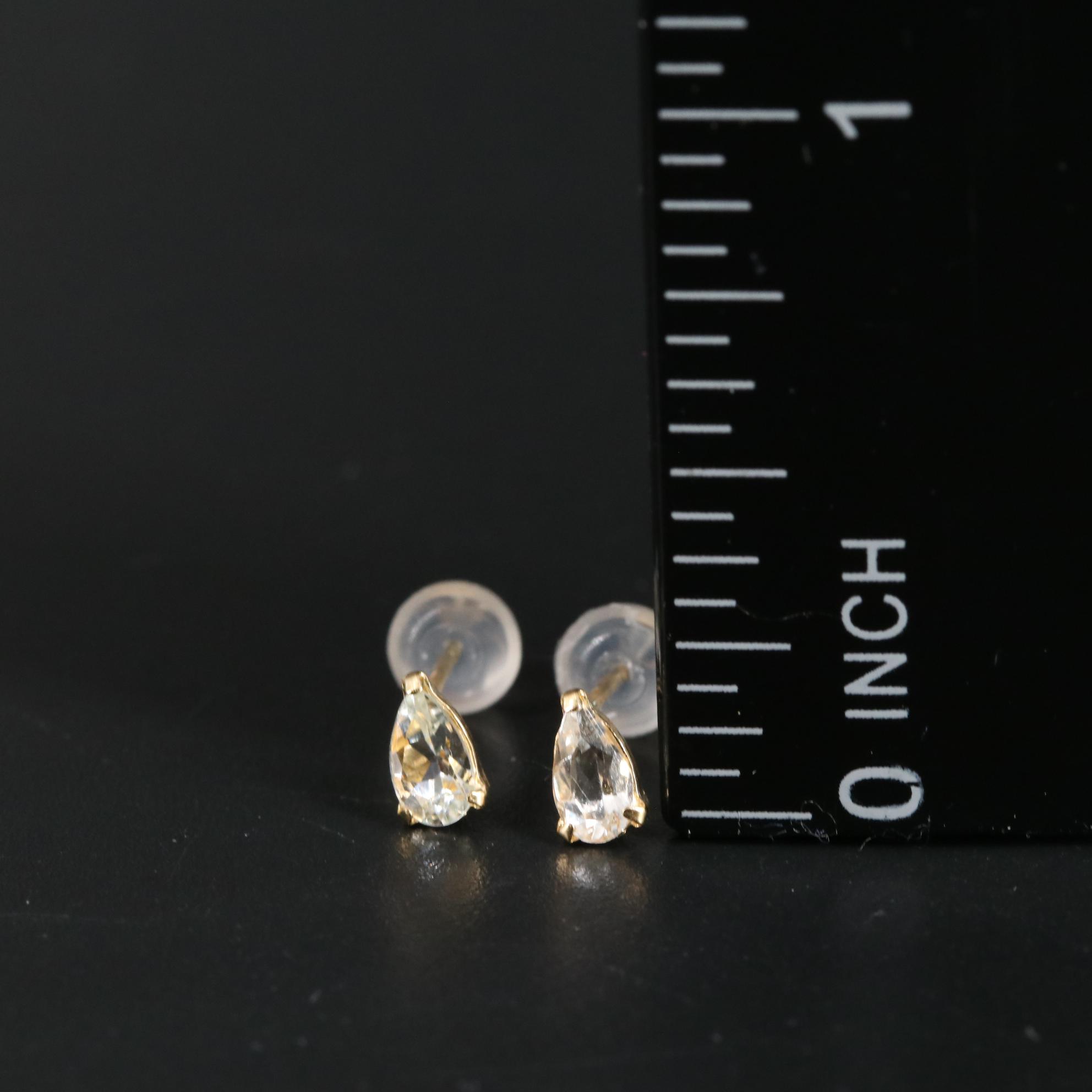 18K Goshenite Stud Earrings