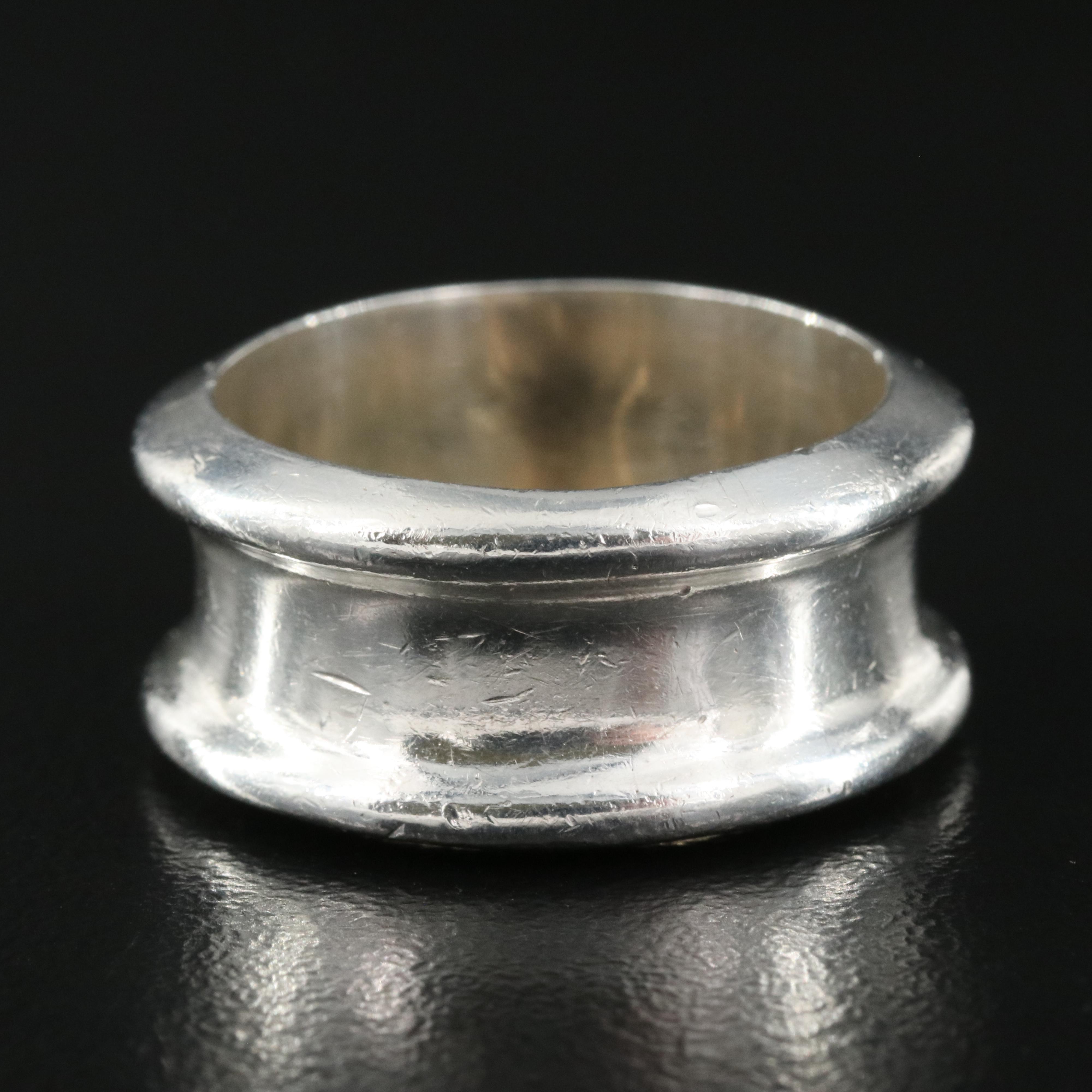 Sterling Beveled Cigar Band Ring