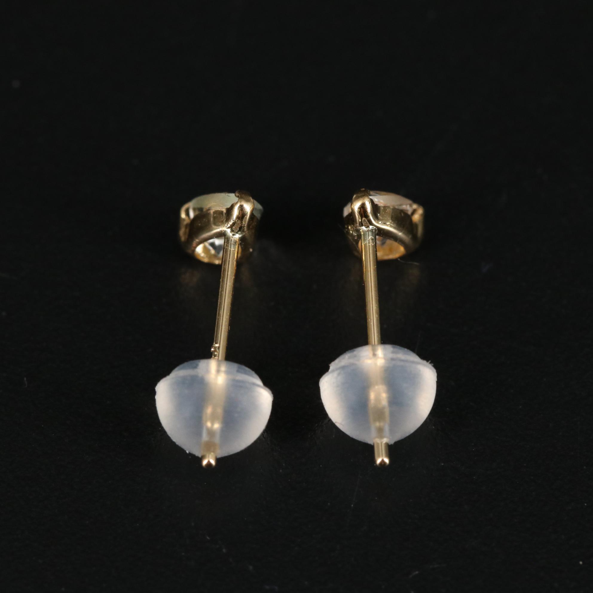18K Goshenite Stud Earrings