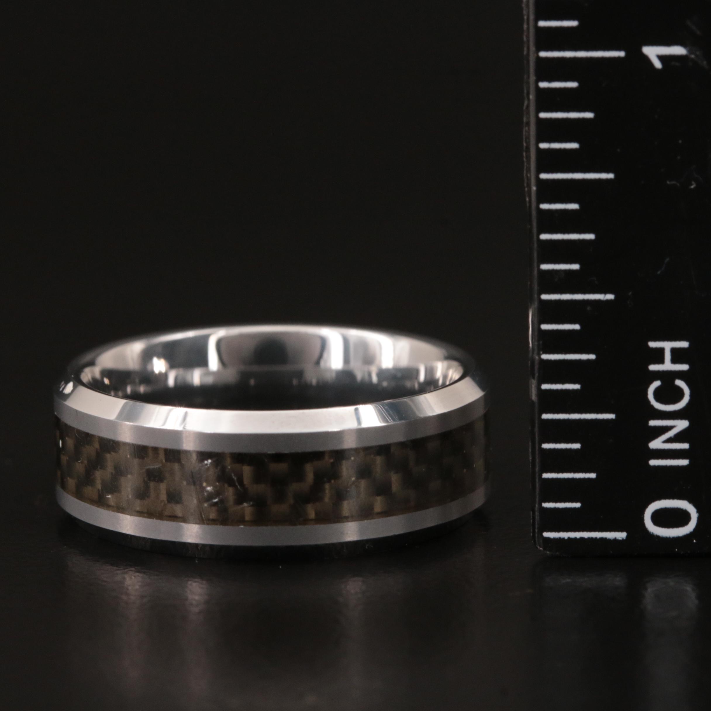 Triton Tungsten Carbide Enamel Band with Woven Design