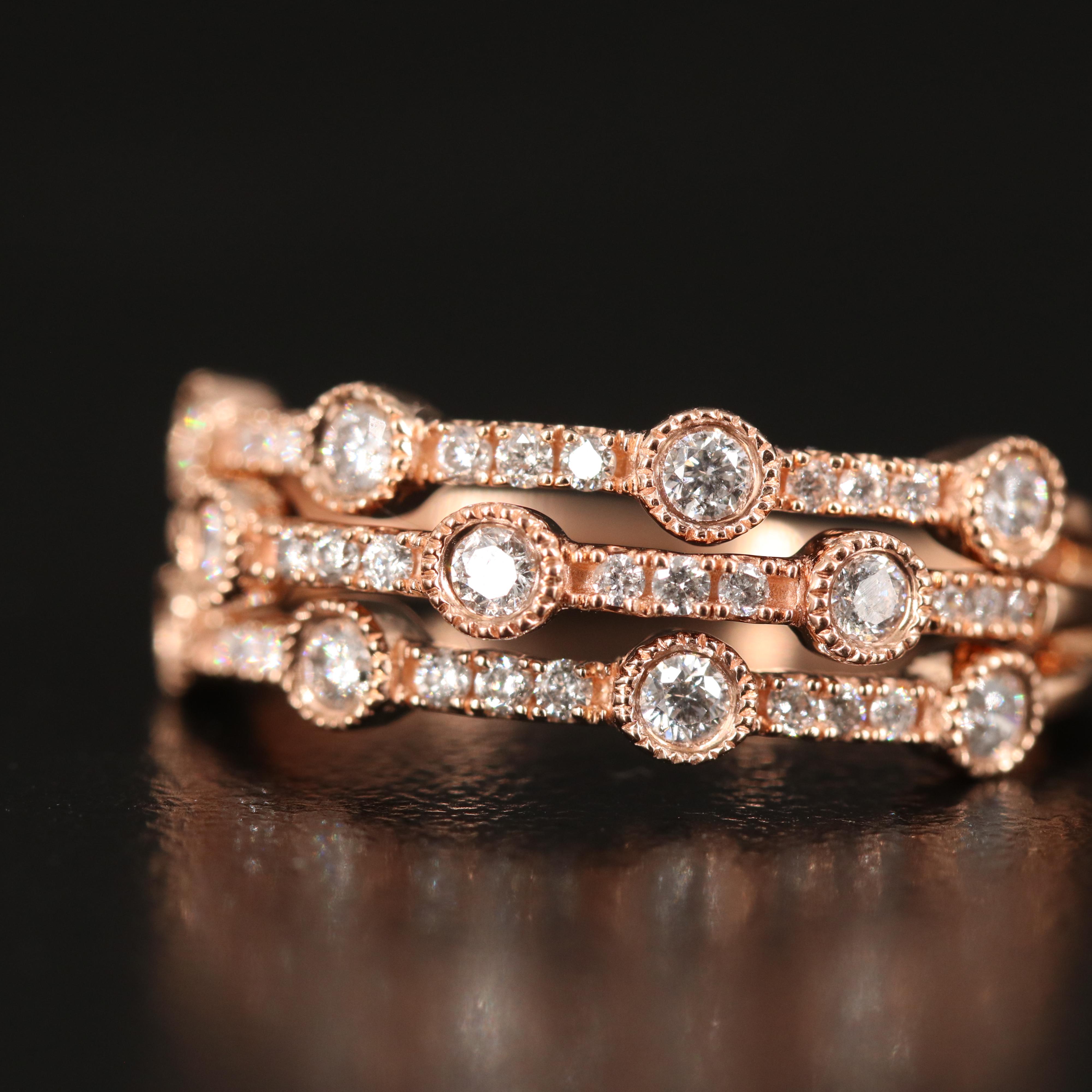 10K Rose Gold 0.52 CTW Diamond Ring