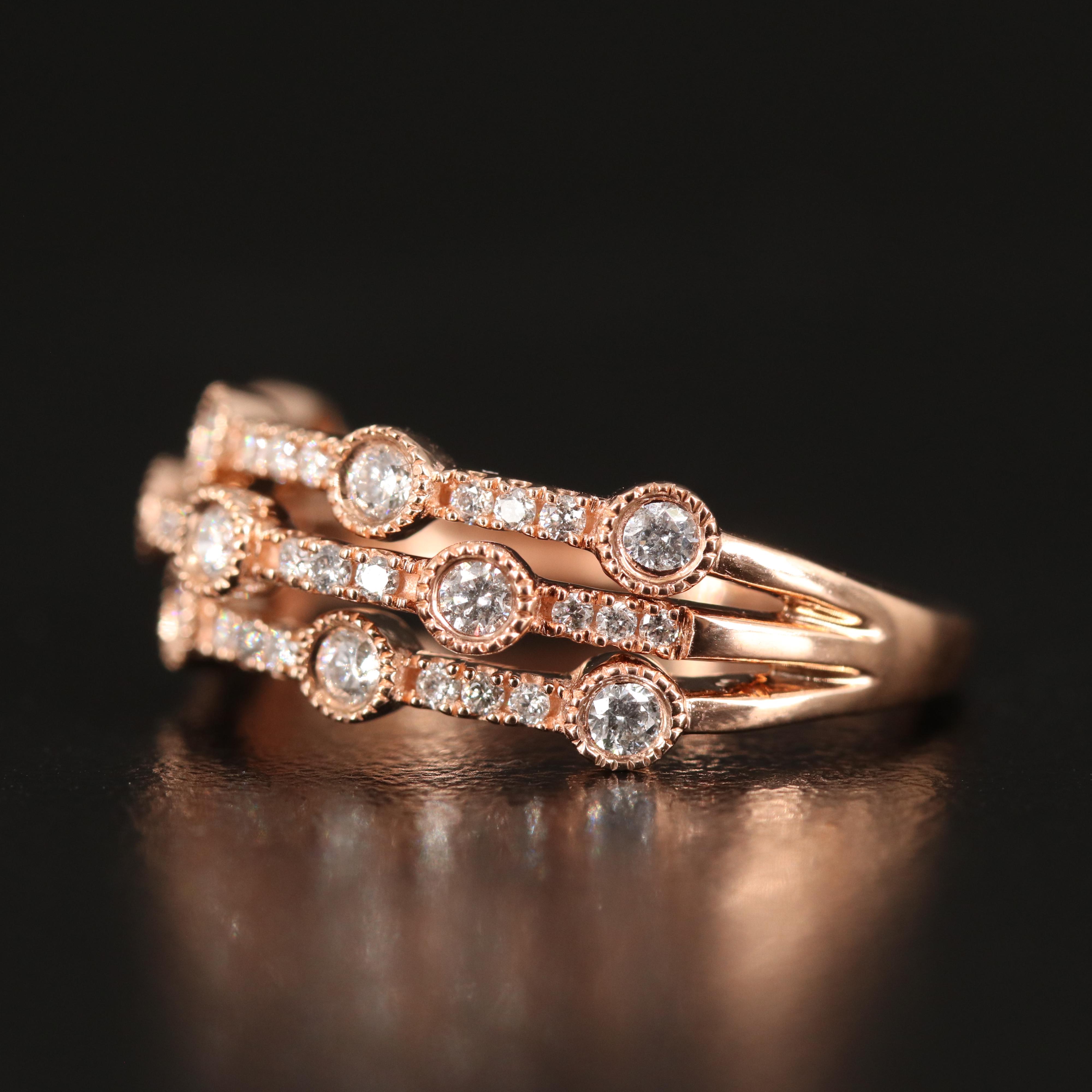 10K Rose Gold 0.52 CTW Diamond Ring