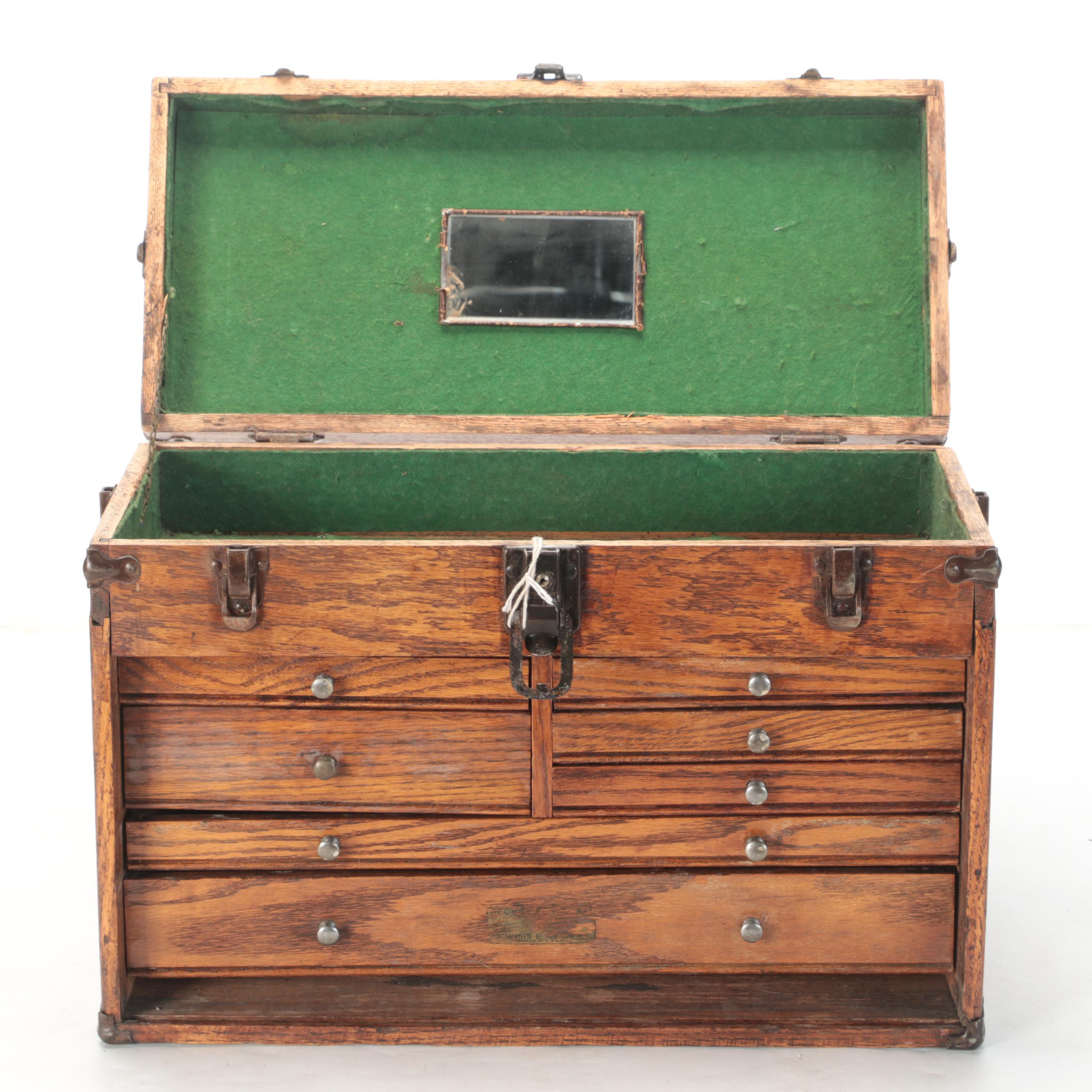 Seven-Drawer Machinist Oak Tool Box
