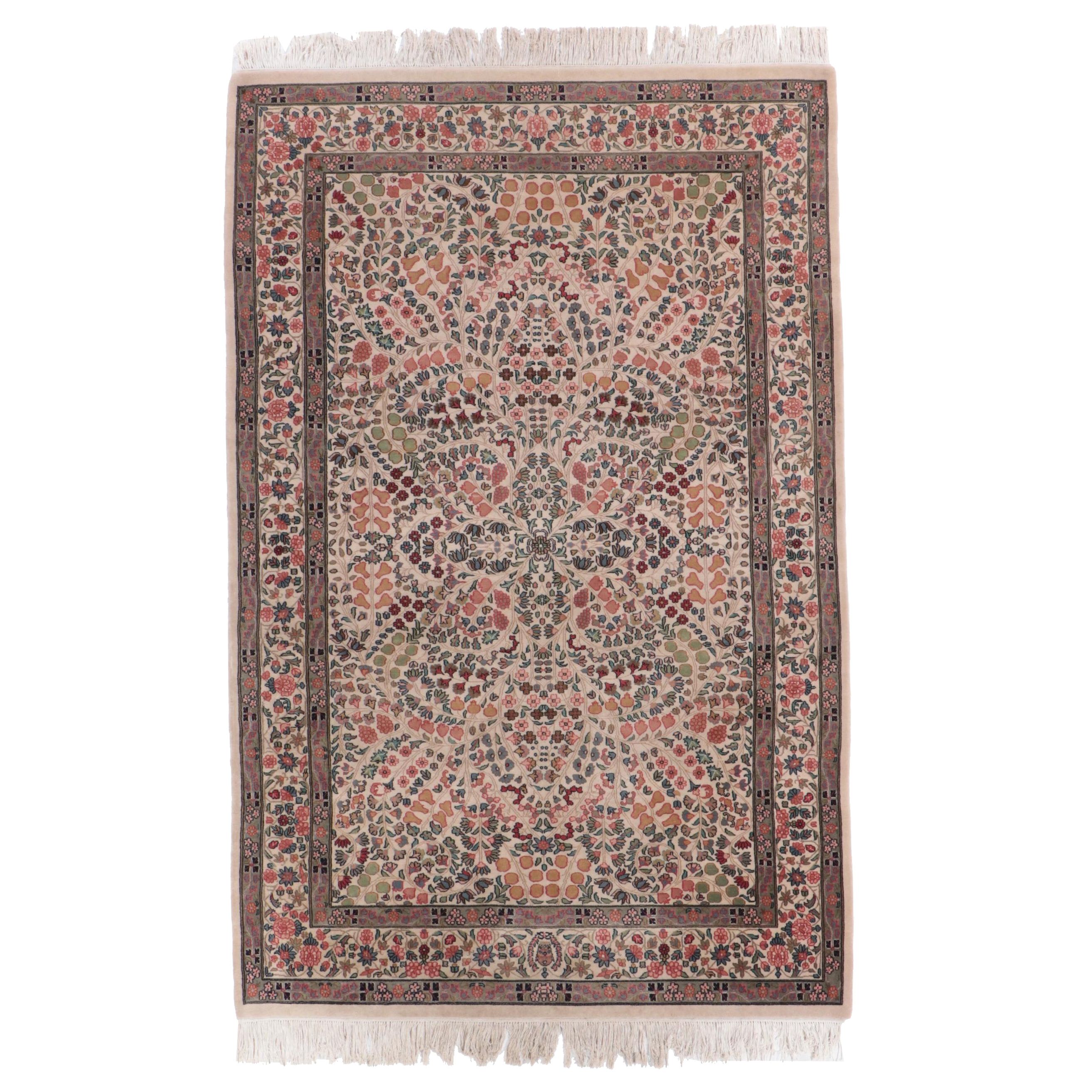 5'10 x 9'10 Hand-Knotted Persian Kerman Area Rug