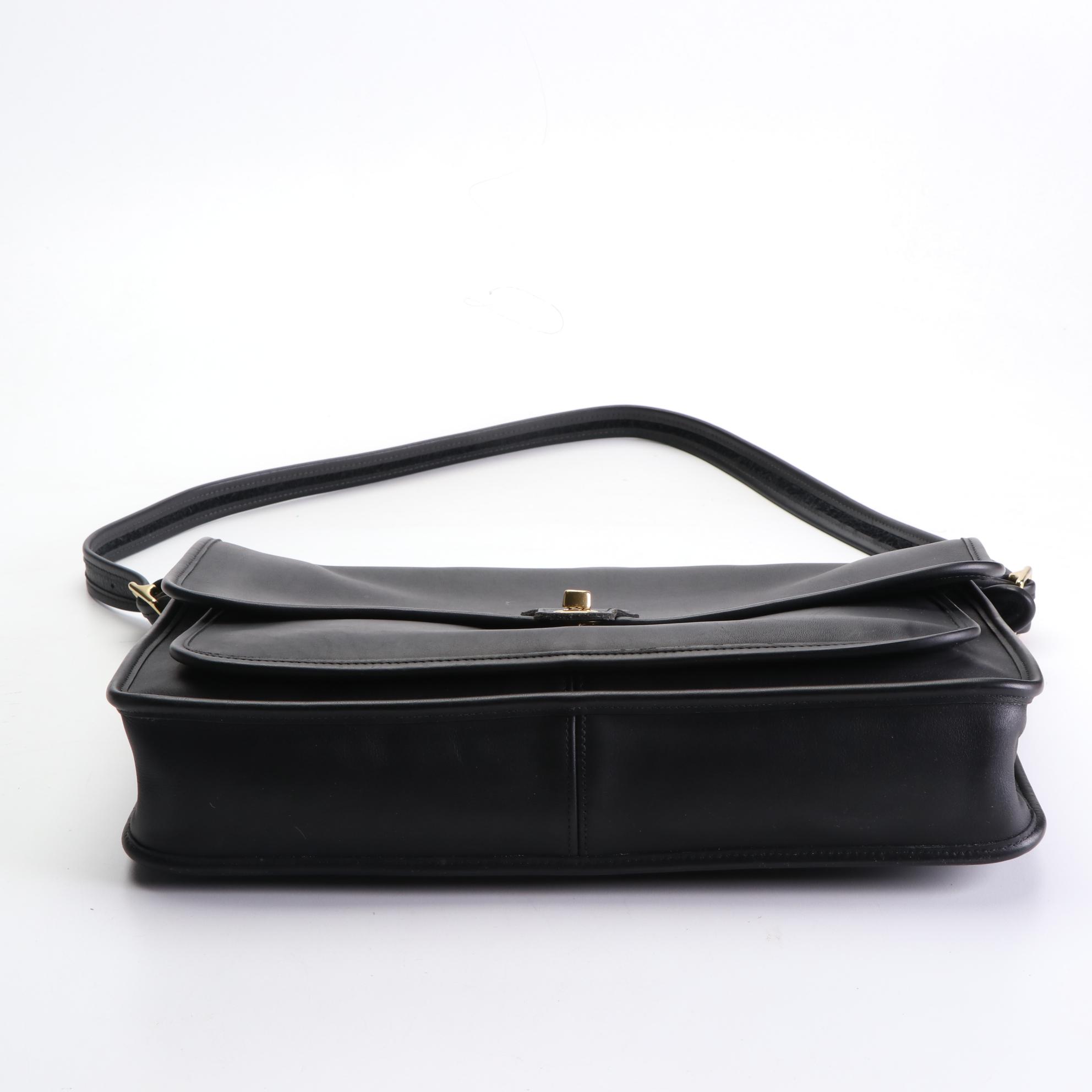 Coach Top-Handle Briefcase in Black Leather w/Box