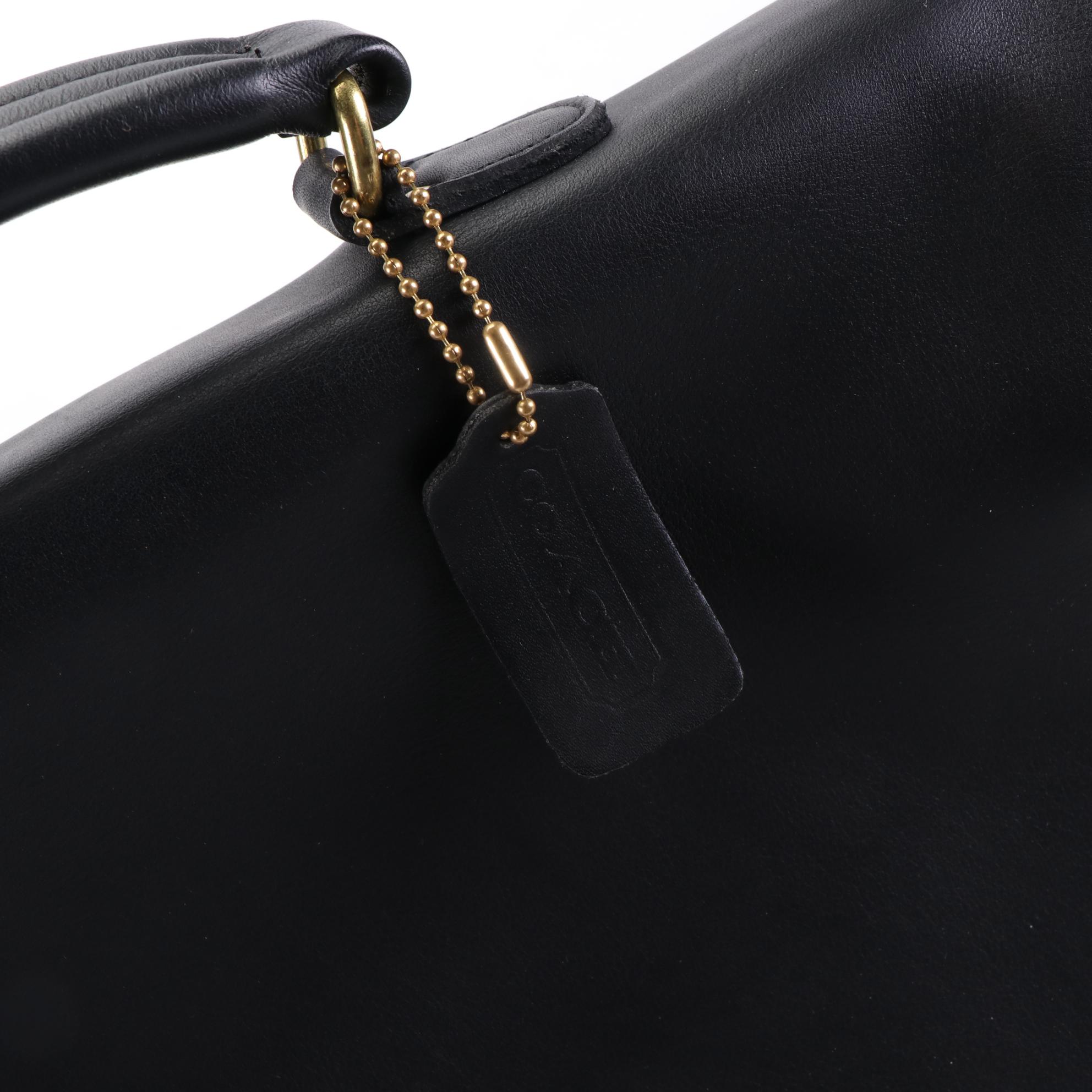 Coach Top-Handle Briefcase in Black Leather w/Box