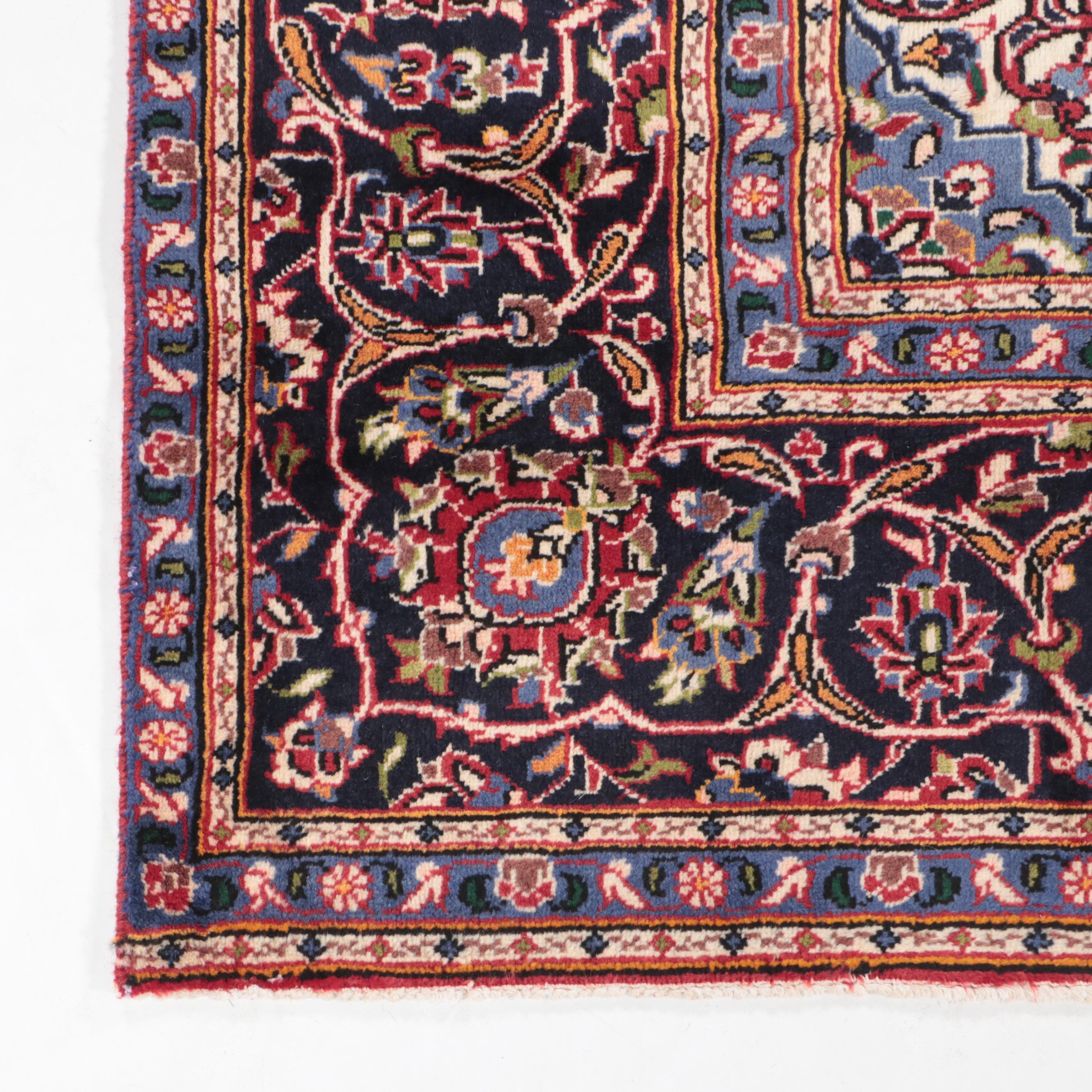 7'10 x 11'5 Hand-Knotted Persian Kashan Area Rug