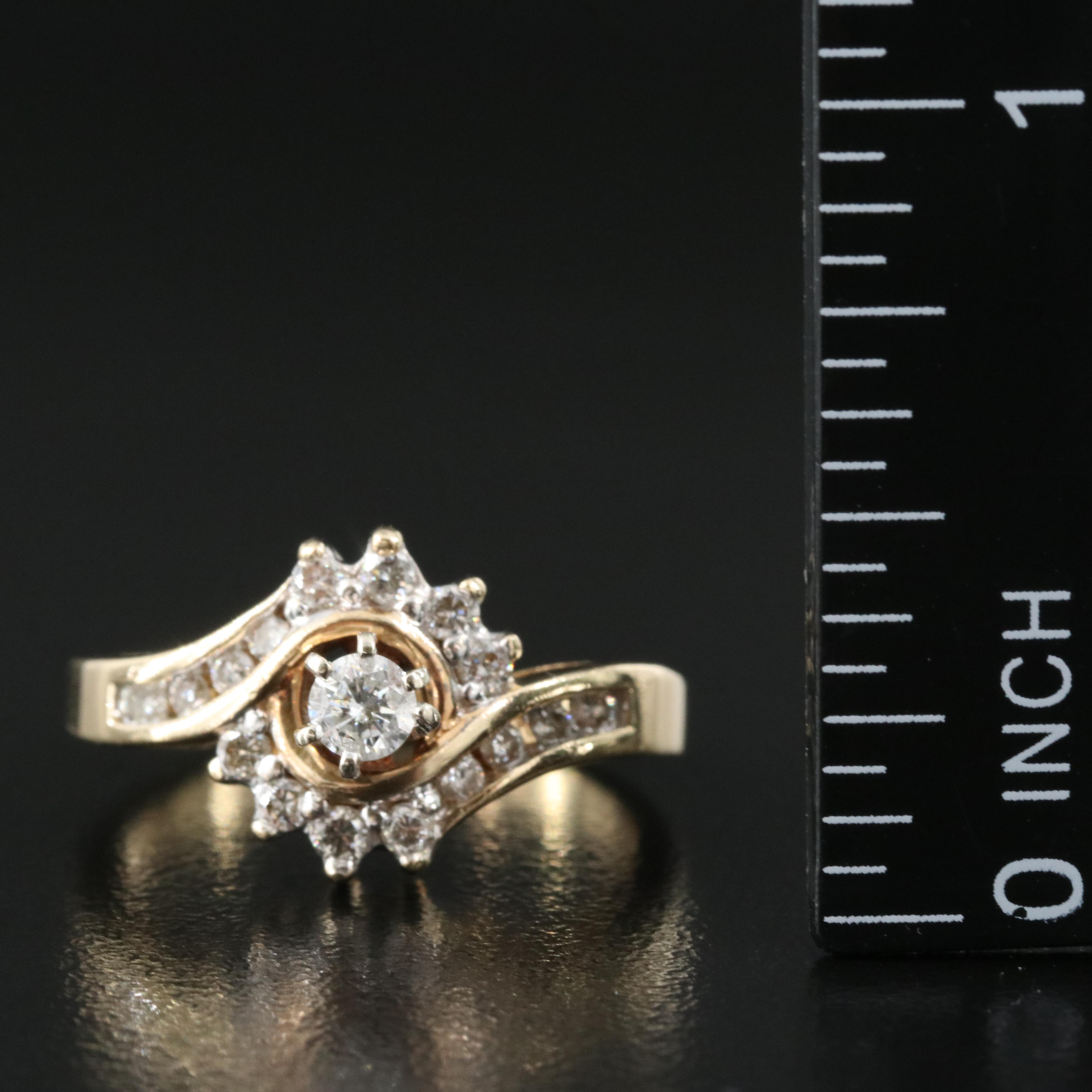 14K 0.50 CTW Diamond Bypass Ring