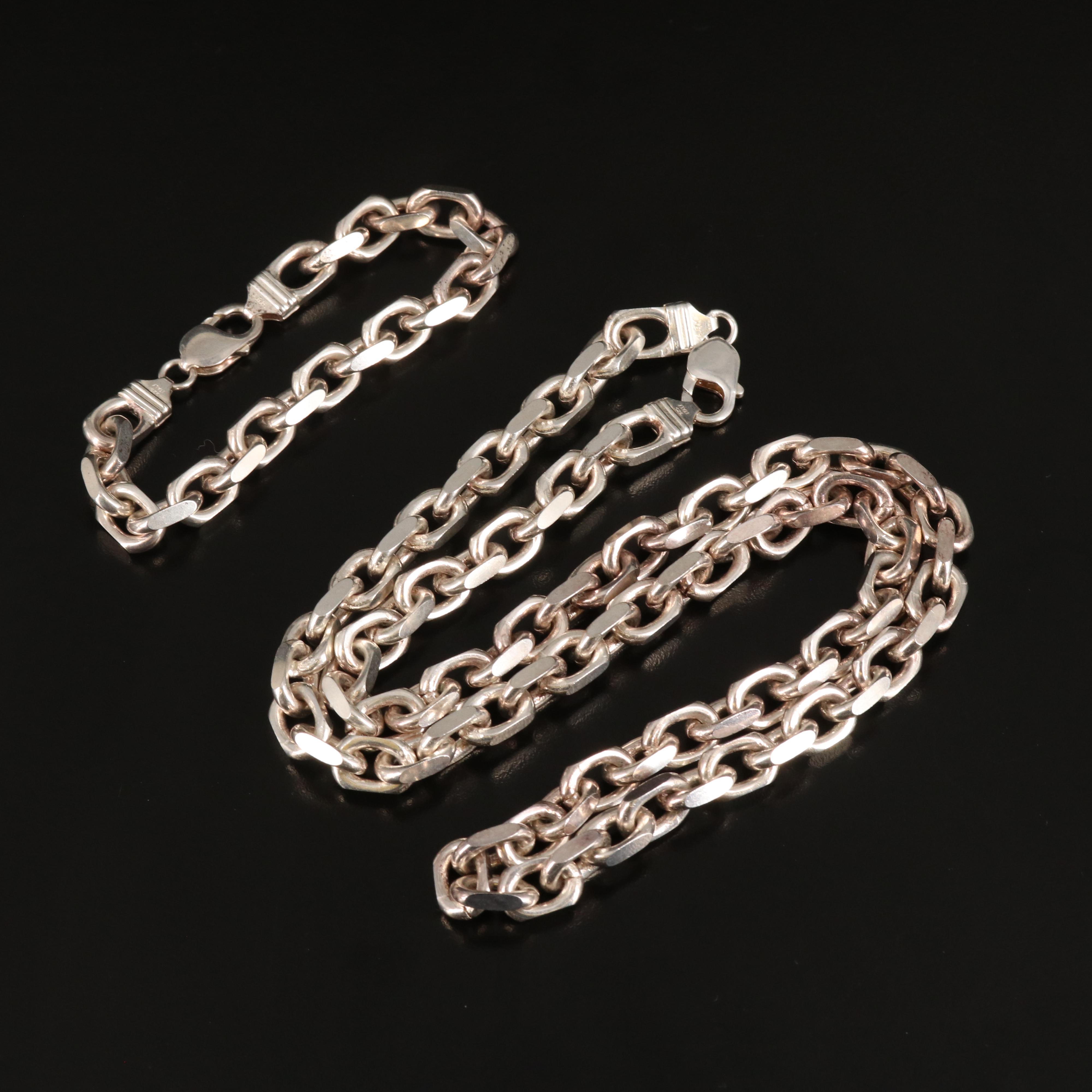 Necklace and Bracelet Set in Italian Sterling