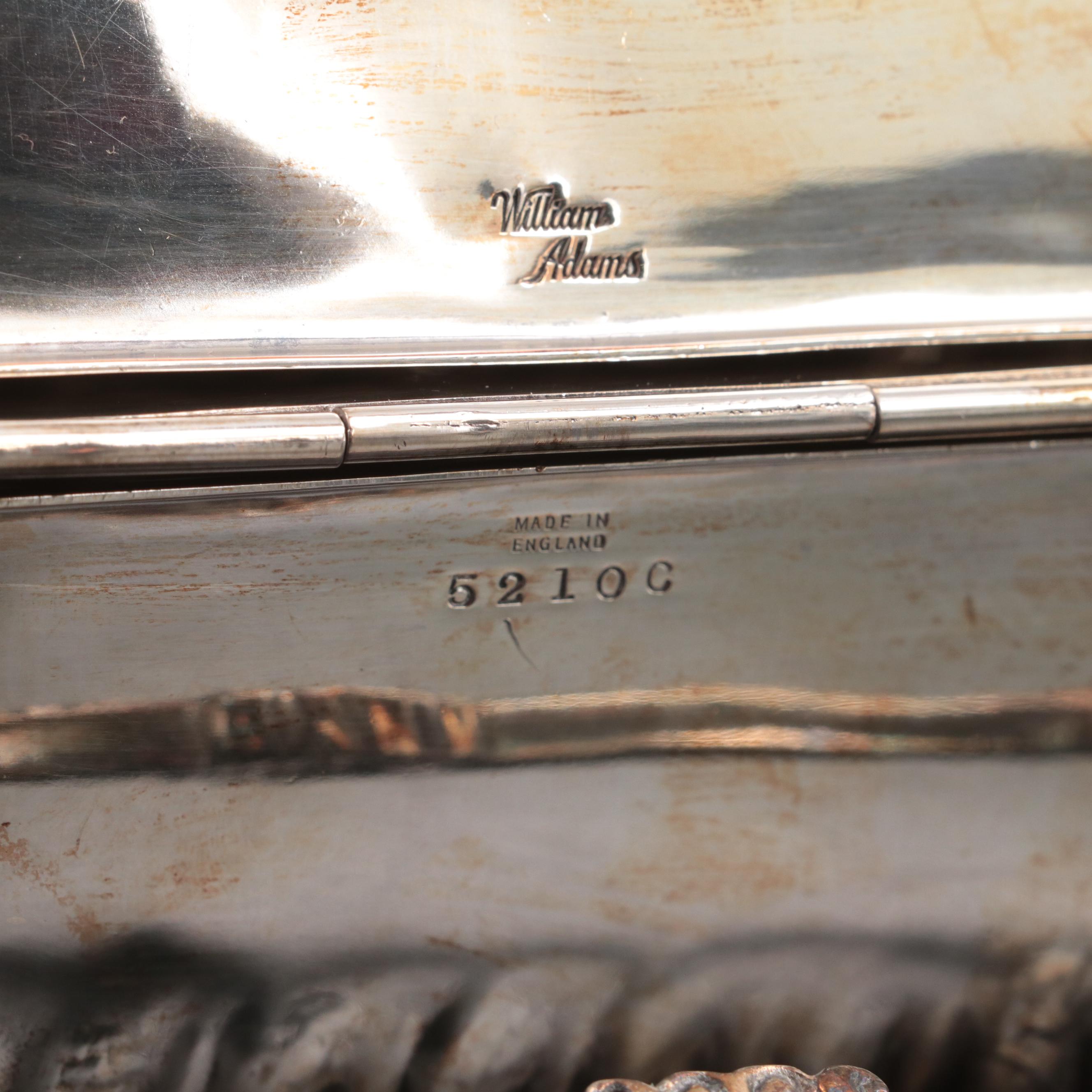 Victorian Silver Plate Biscuit Box with Creamer and Sugar