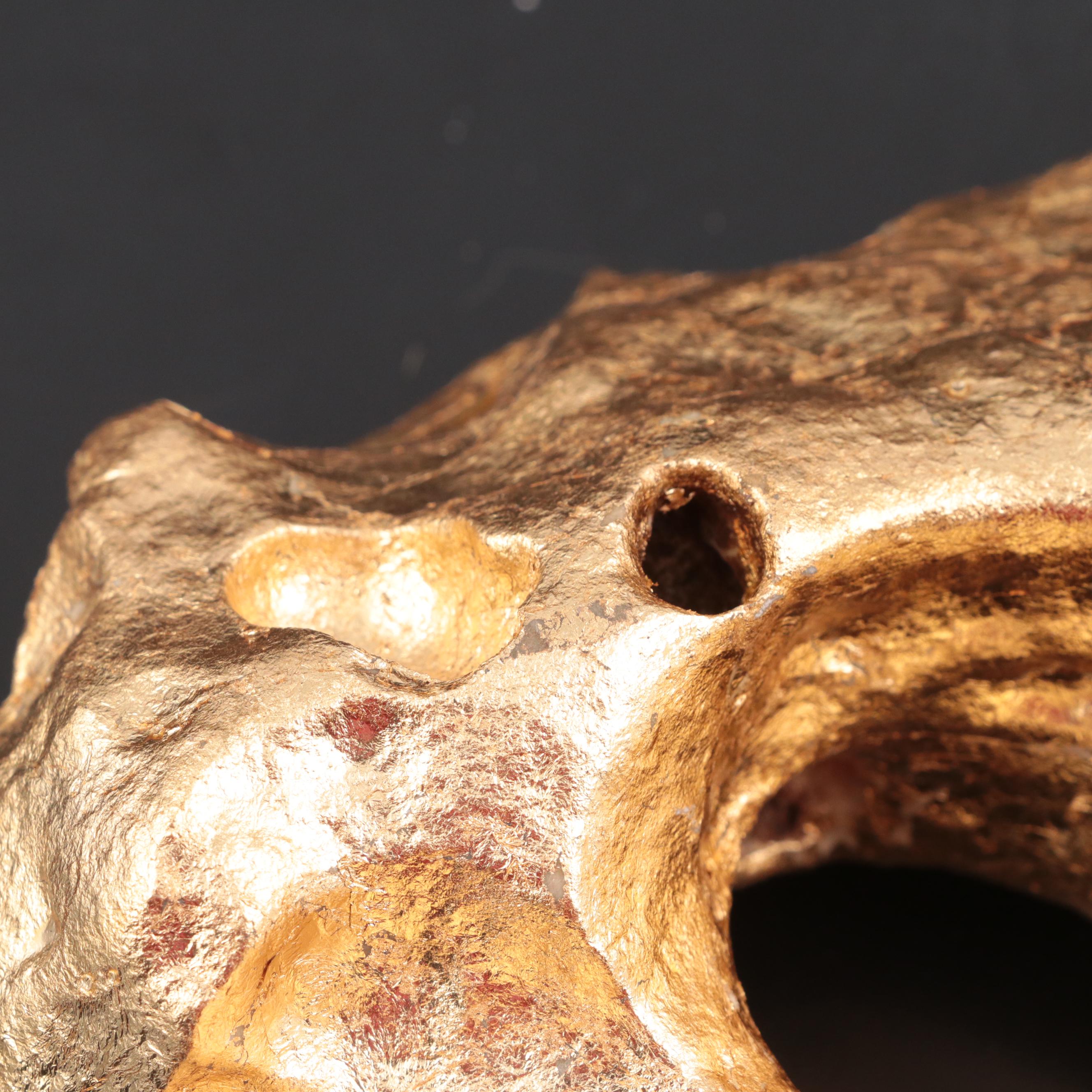 Decorative Gold Leaf Finished Composite Faux Gold Nugget