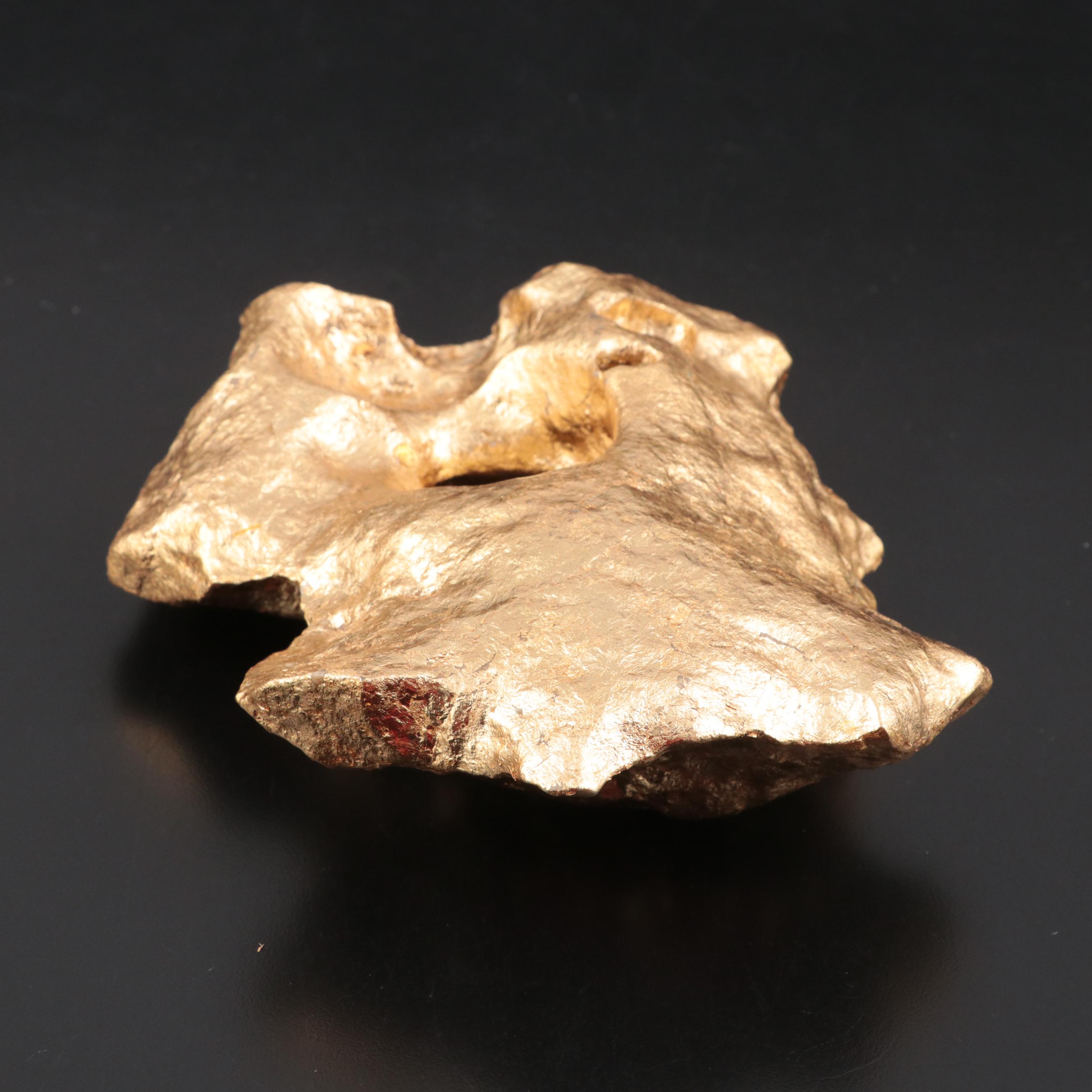 Decorative Gold Leaf Finished Composite Faux Gold Nugget
