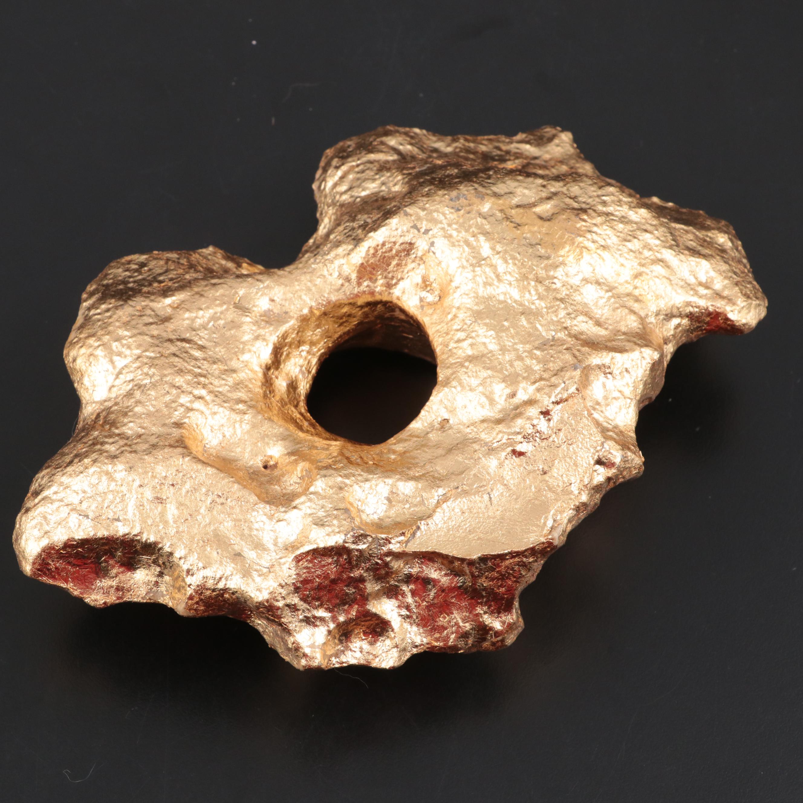 Decorative Gold Leaf Finished Composite Faux Gold Nugget