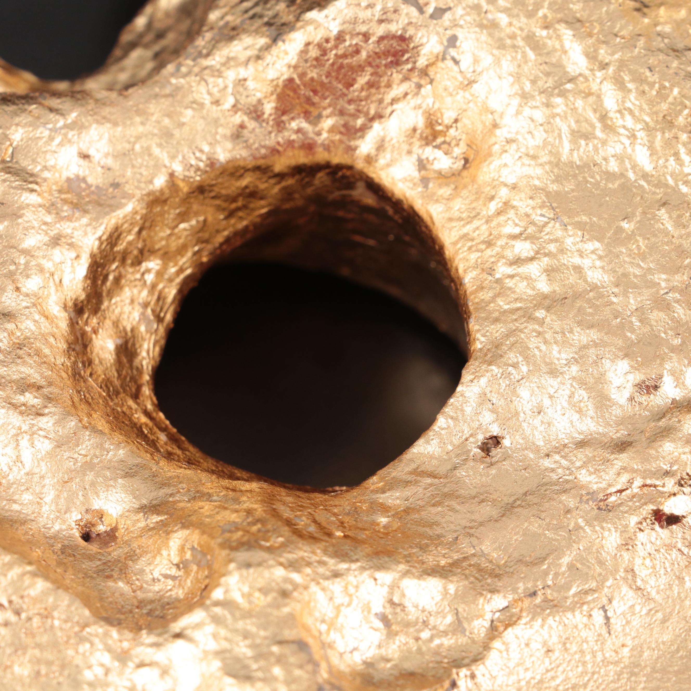 Decorative Gold Leaf Finished Composite Faux Gold Nugget