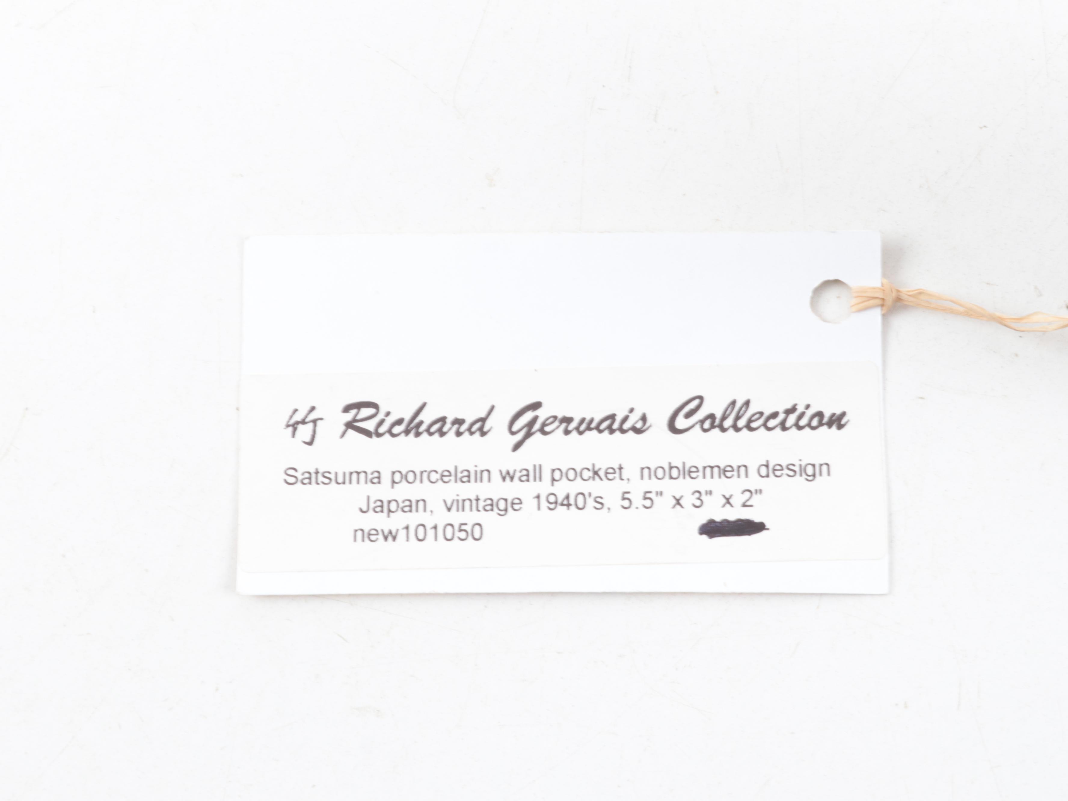 Indian Ganesh Textile Panel and Teak Knee Rests, Japanese Satsuma Wall Pocket