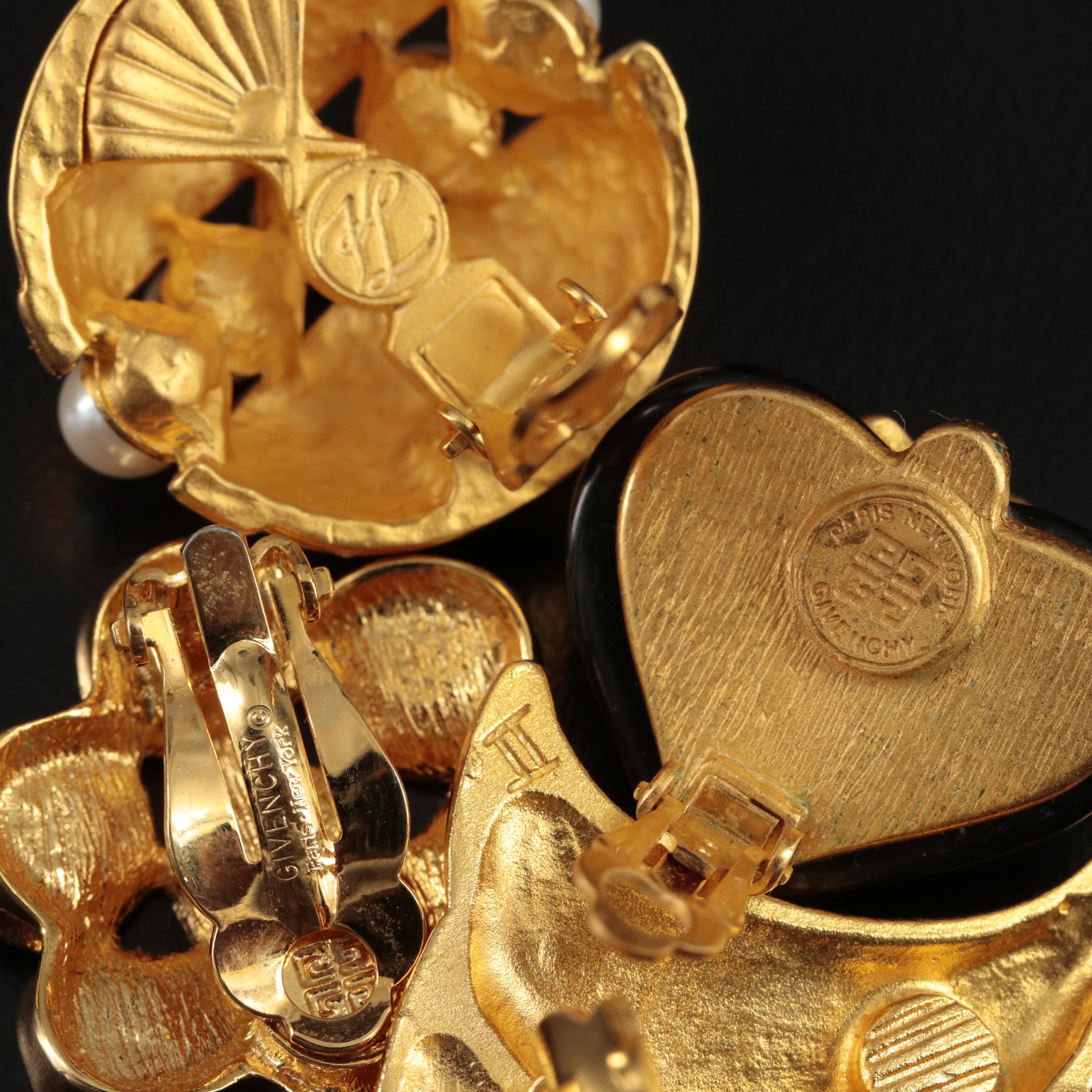 Earrings Including Givenchy, Karl Lagerfled, Glass and Faux Stone