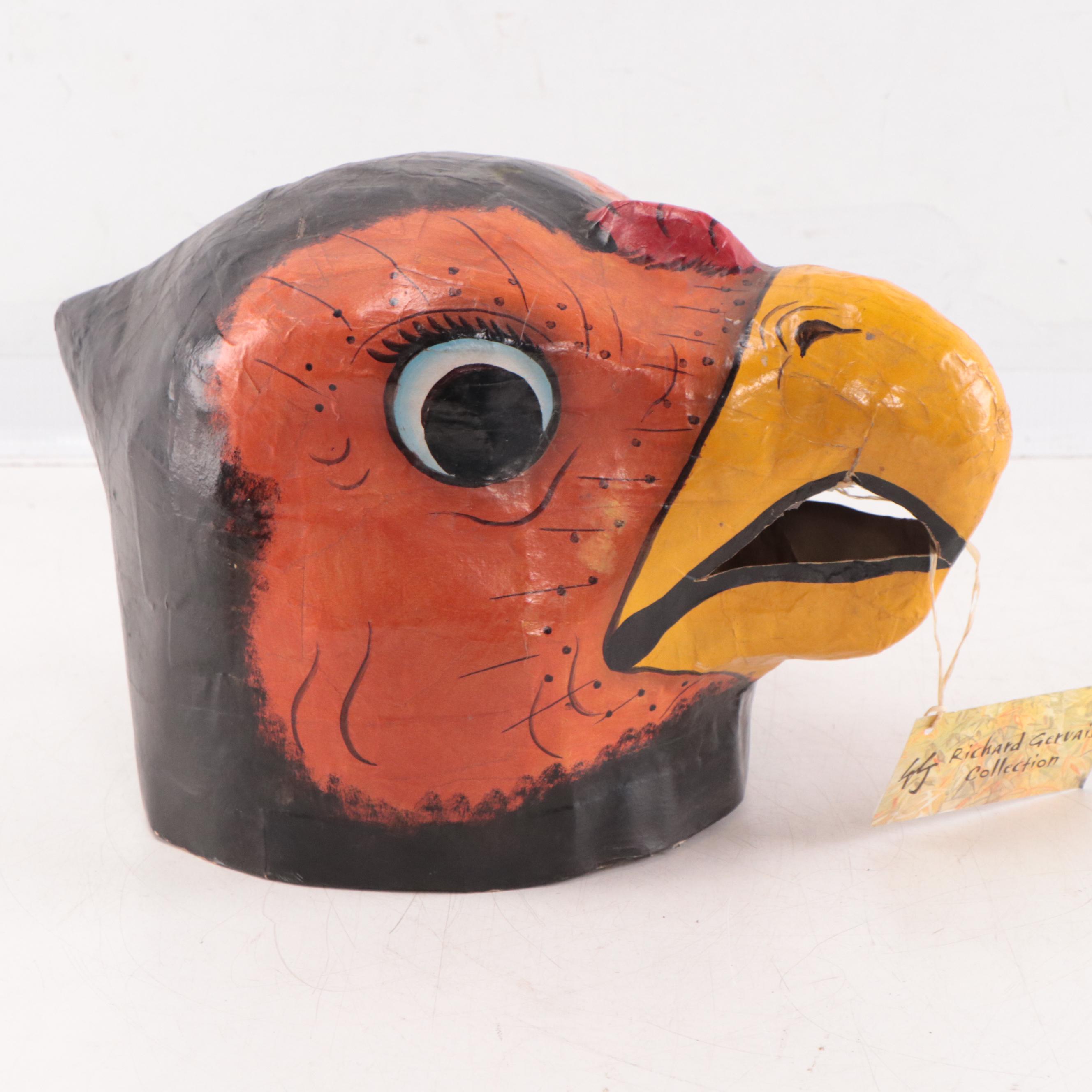 Brazilian Papier-Mâché Mardi Gras Mask, Circa 1970