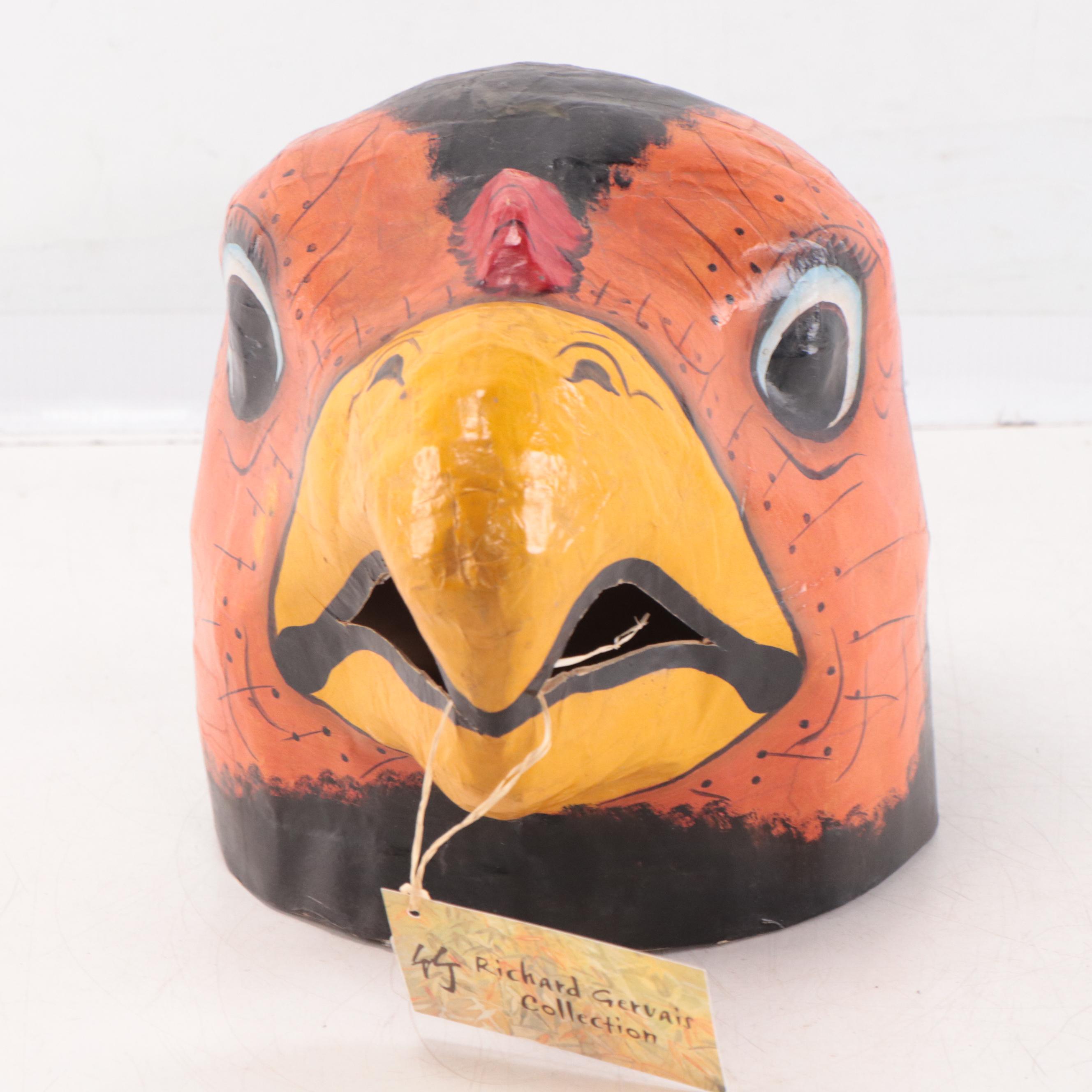 Brazilian Papier-Mâché Mardi Gras Mask, Circa 1970