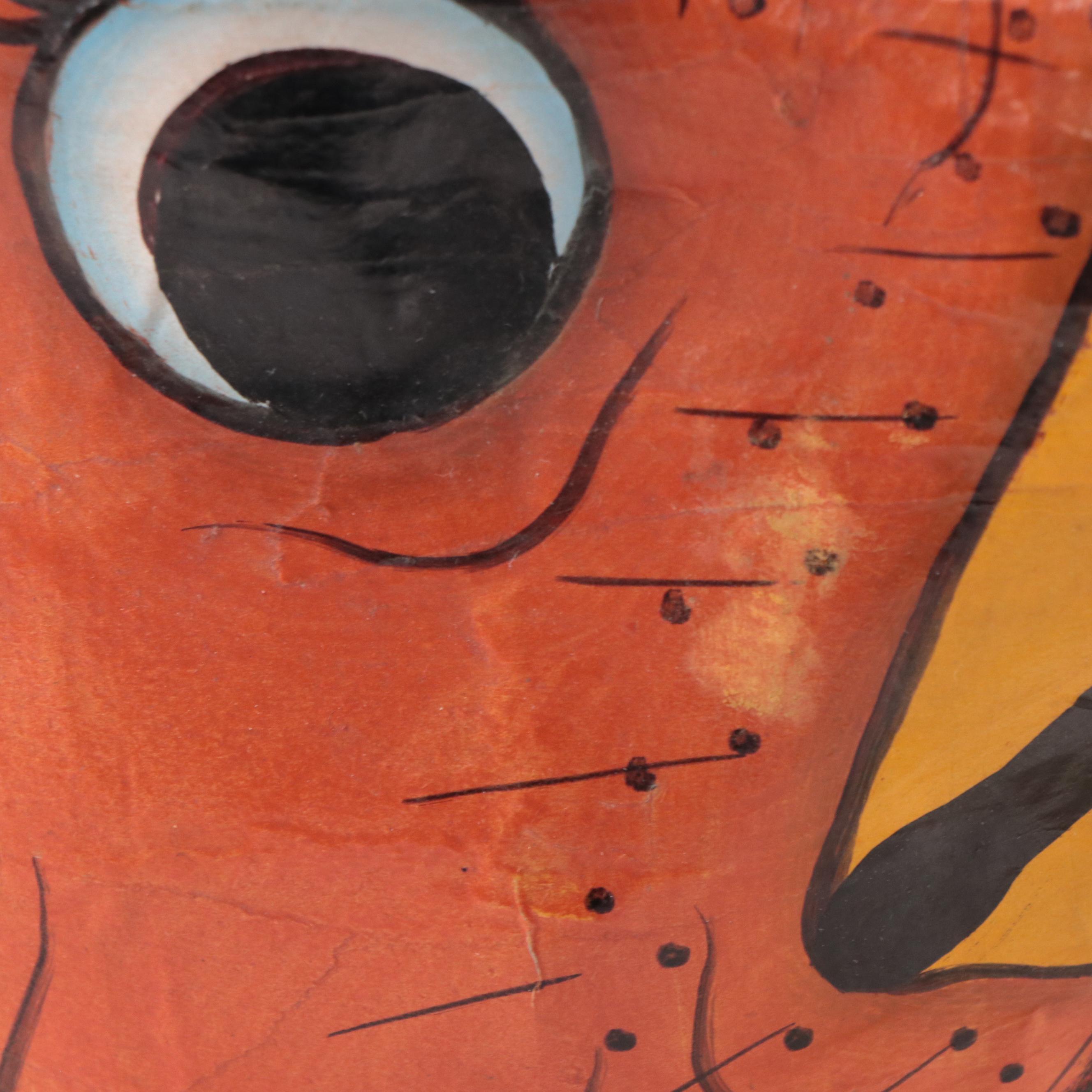 Brazilian Papier-Mâché Mardi Gras Mask, Circa 1970