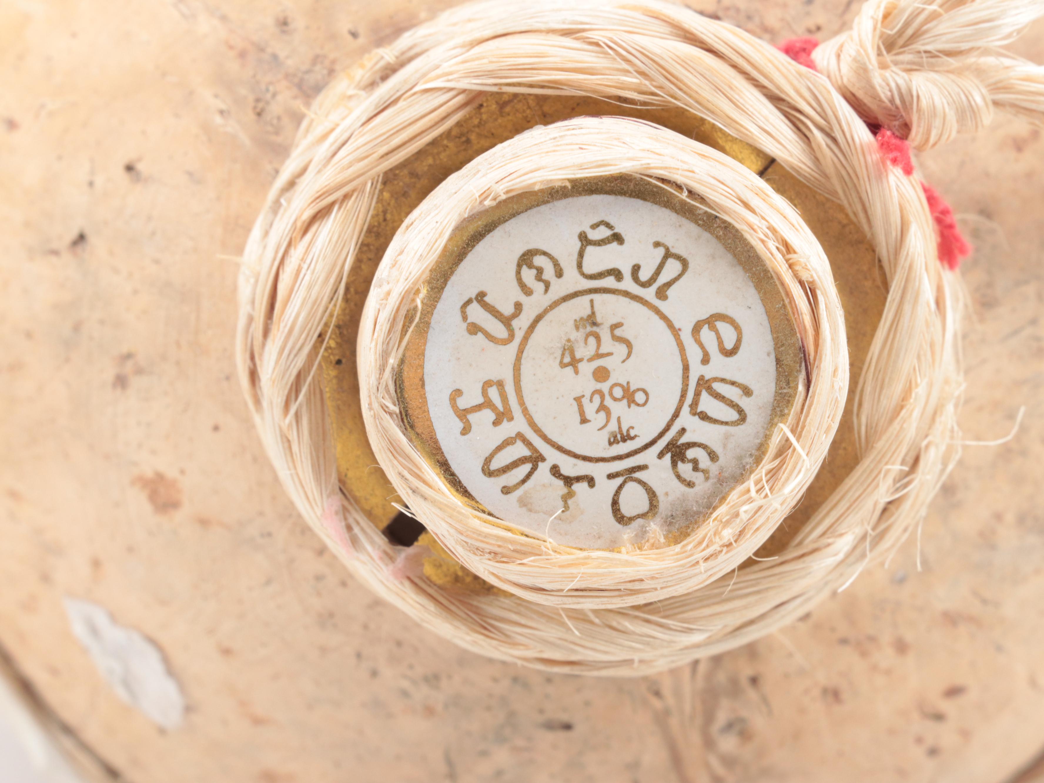 Copper Candle Holder with Decorative Yarn Bowl and Cork Wrapped Plastic Bottle