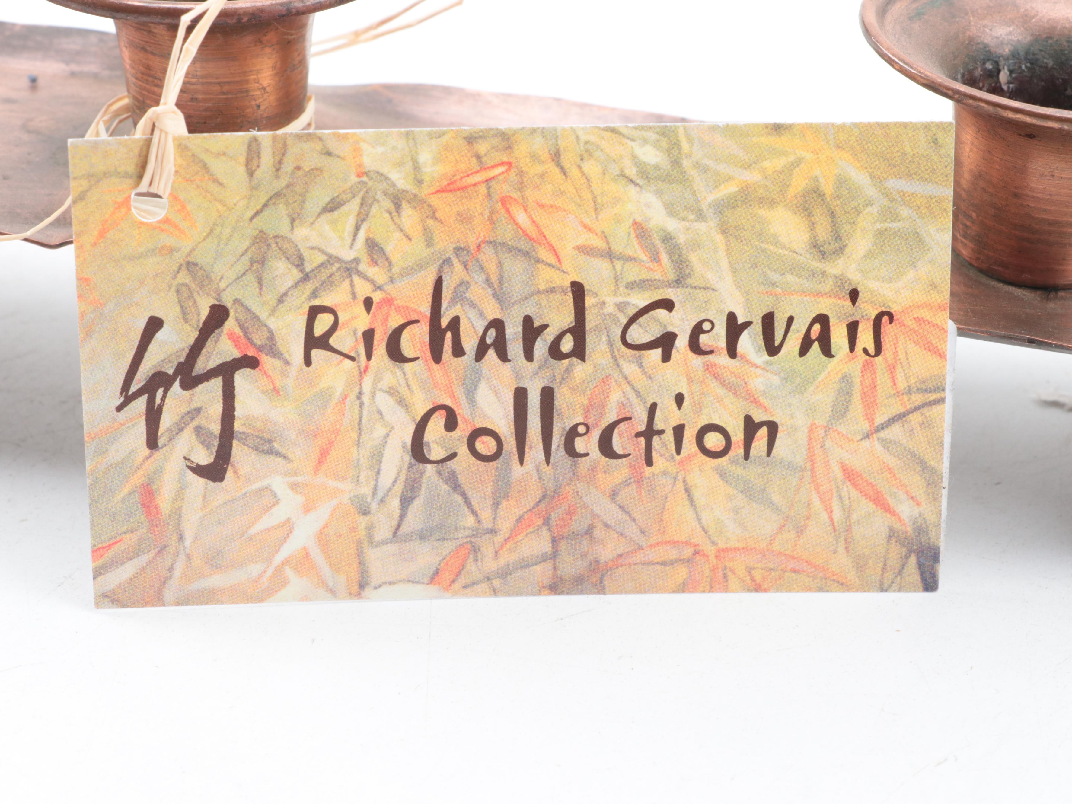 Copper Candle Holder with Decorative Yarn Bowl and Cork Wrapped Plastic Bottle