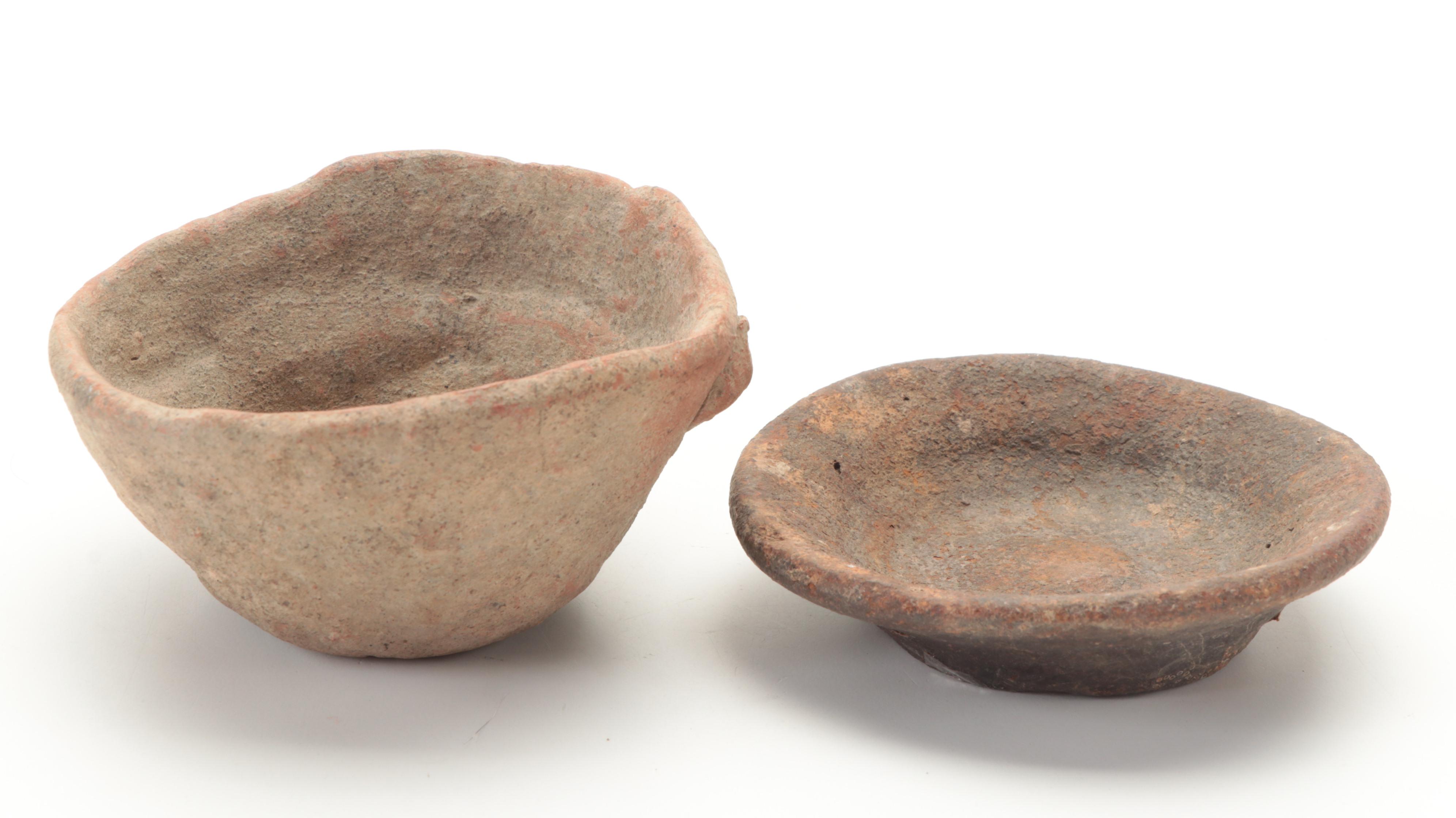 Excavated Vietnam Earthenware Pot and Cup with Guatemalan Cup, Antique