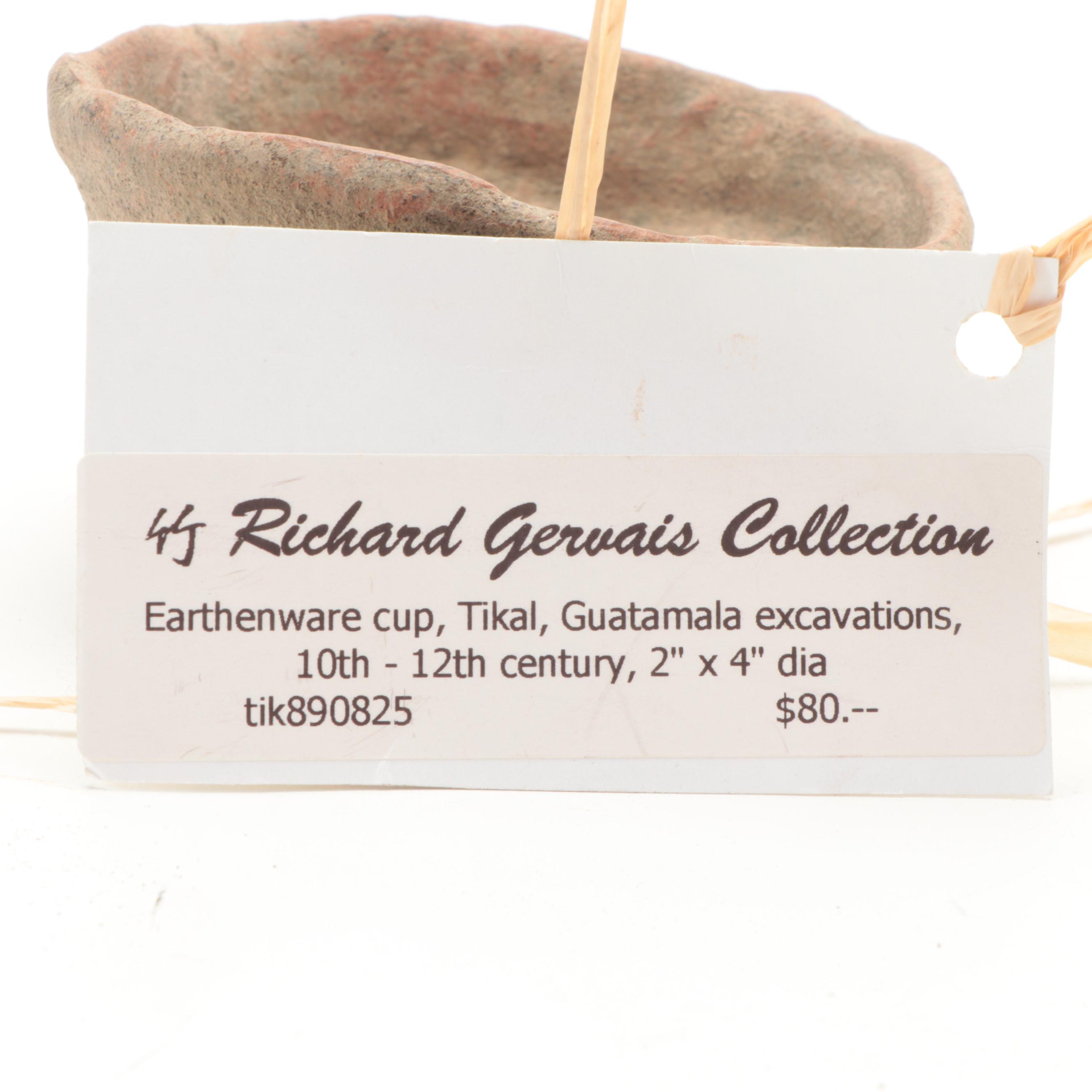 Excavated Vietnam Earthenware Pot and Cup with Guatemalan Cup, Antique