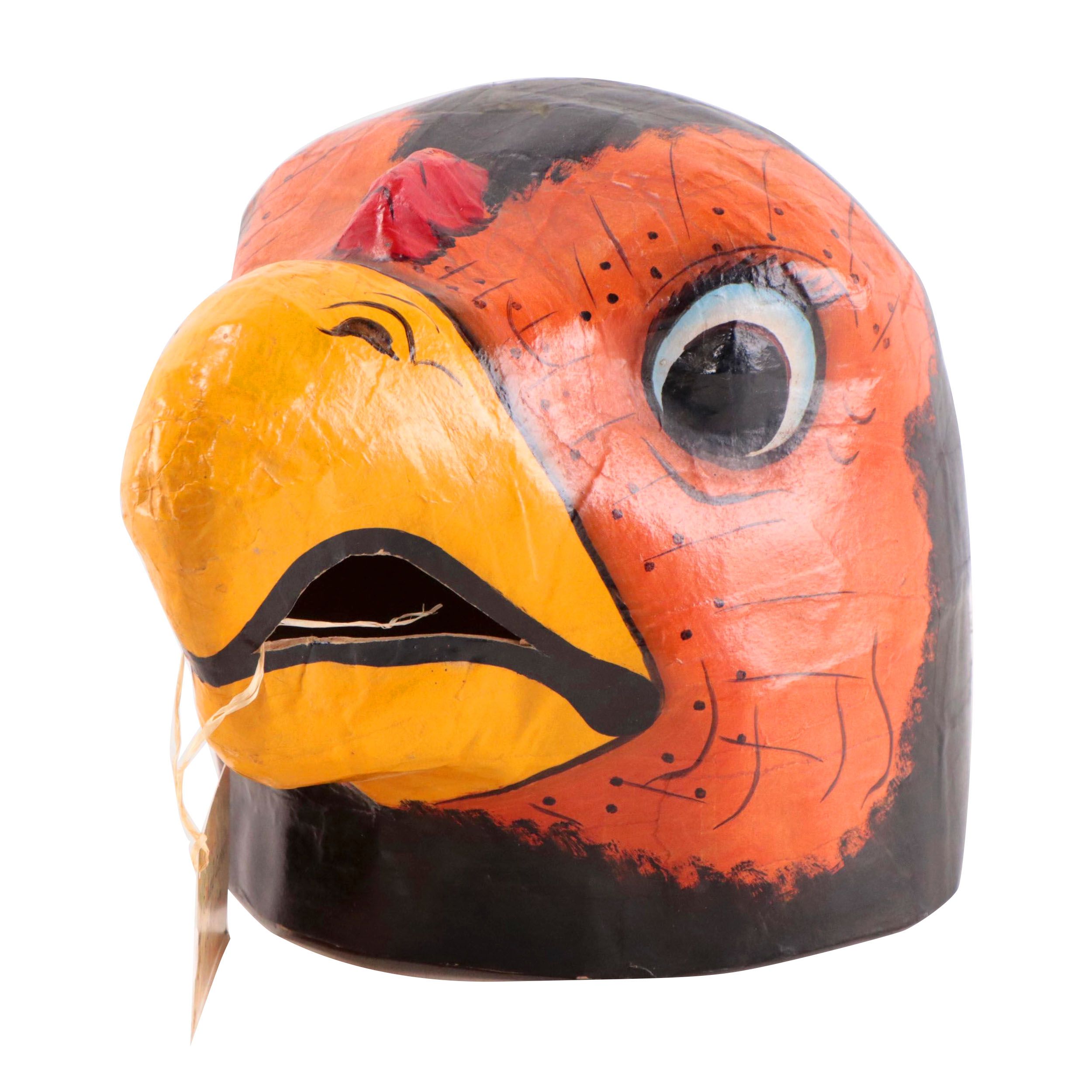 Brazilian Papier-Mâché Mardi Gras Mask, Circa 1970
