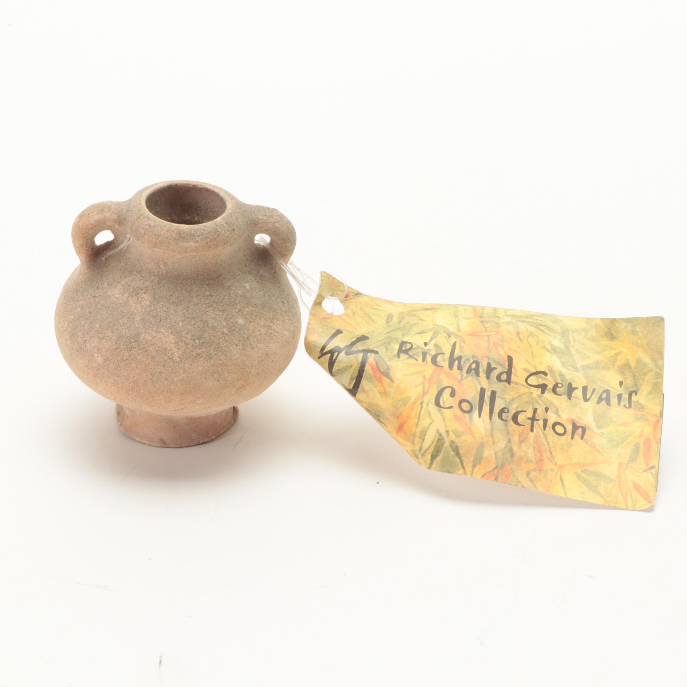 Pair of Marine Recovered Thai Sawankhalok Celadon Glaze Ceramic Jarlets, Antique