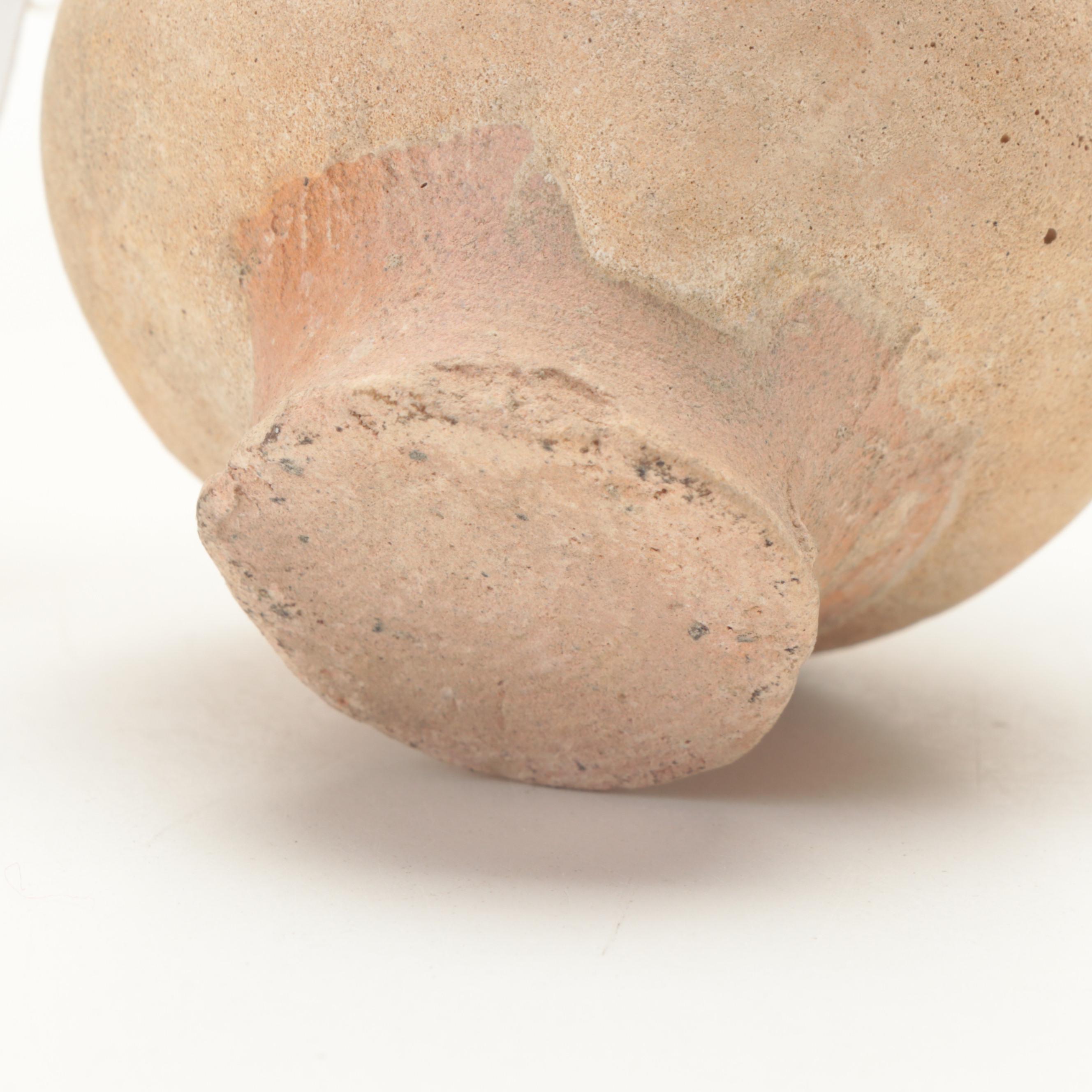 Pair of Marine Recovered Thai Sawankhalok Celadon Glaze Ceramic Jarlets, Antique