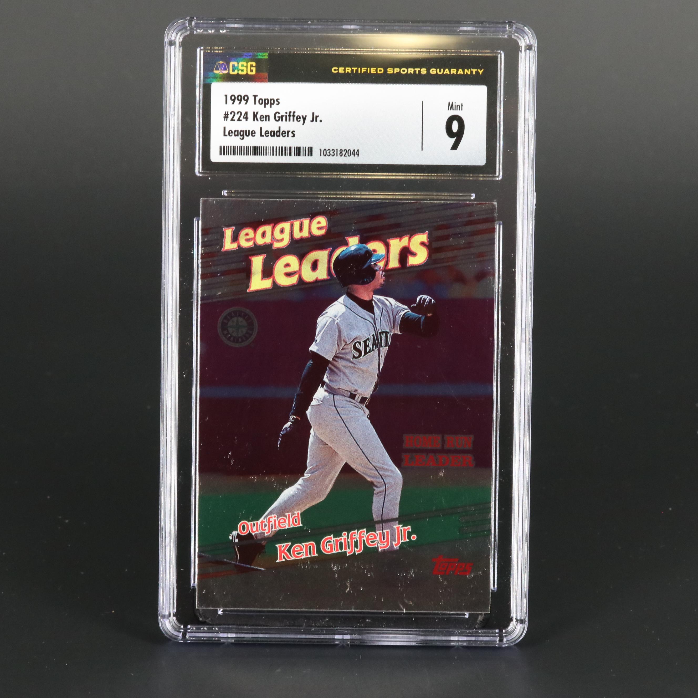 1999 Topps Ken Griffey Jr. League Leaders #224 Graded CSG 9 Mint Baseball Card