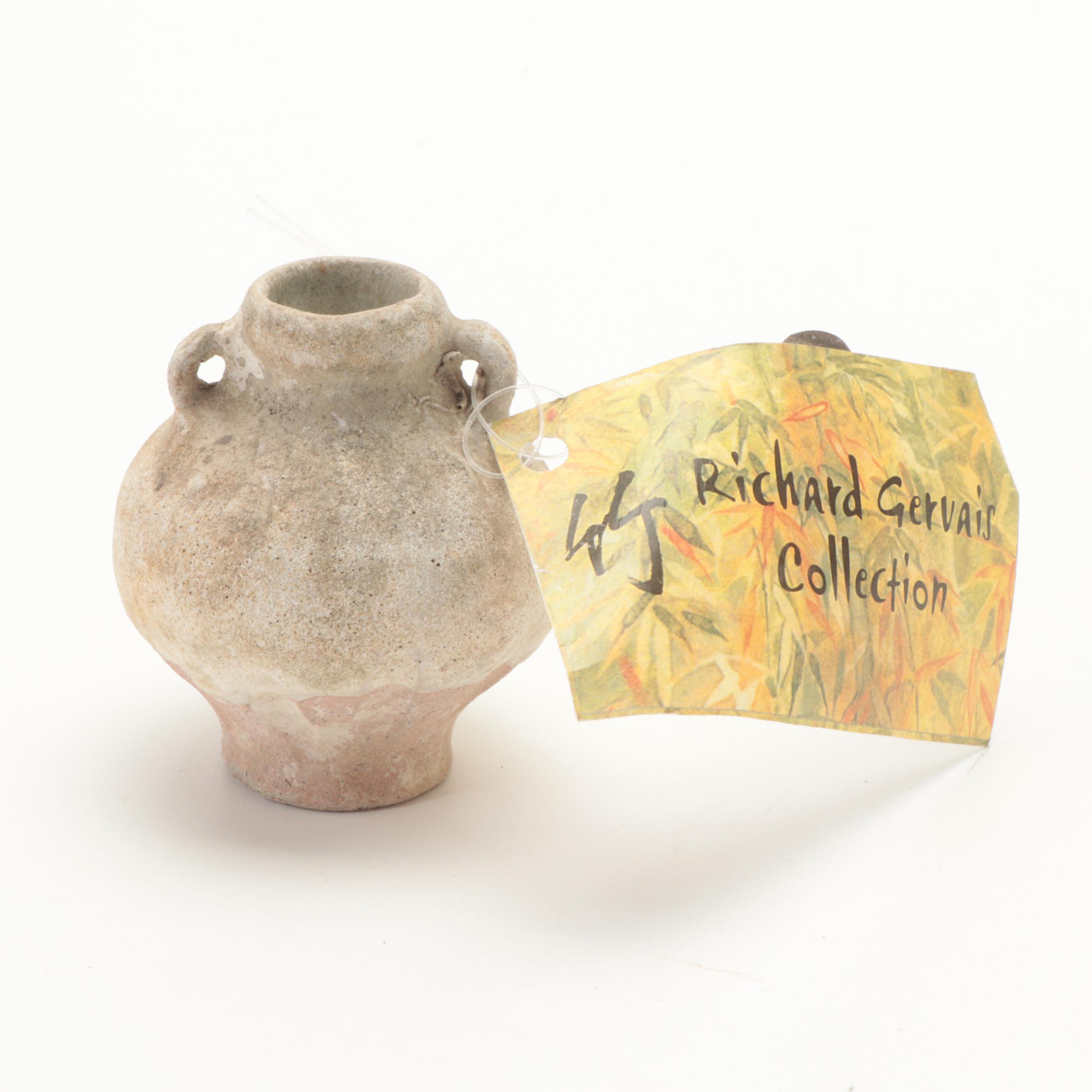 Pair of Marine Recovered Thai Sawankhalok Celadon Glaze Ceramic Jarlets, Antique