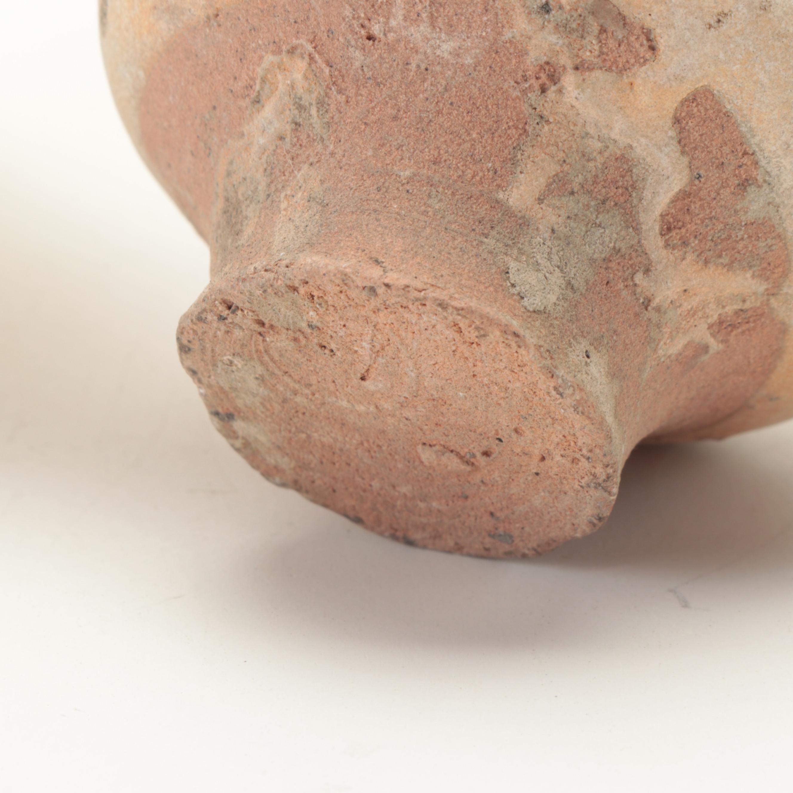 Pair of Marine Recovered Thai Sawankhalok Celadon Glaze Ceramic Jarlets, Antique